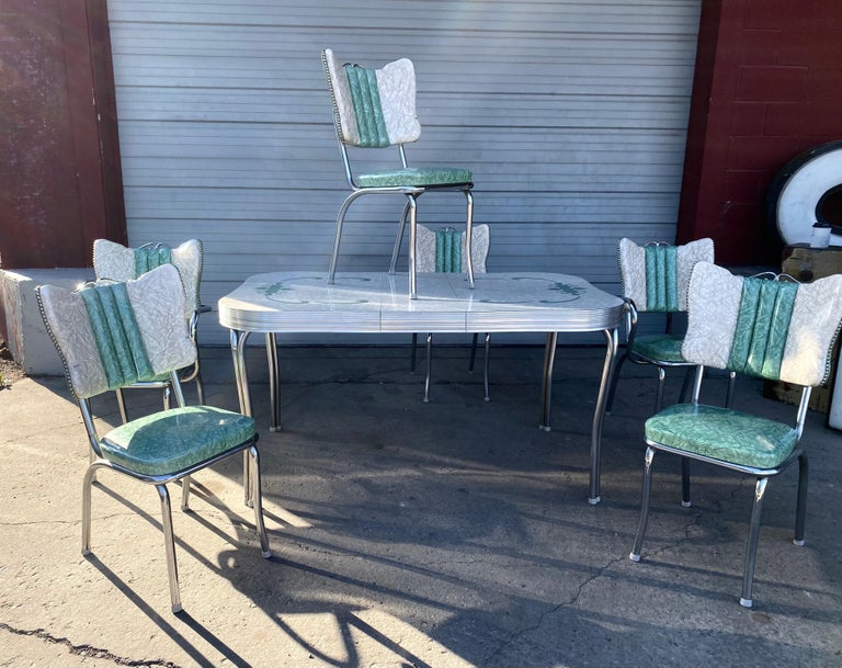 Classic MidCentury Modern Chrome / Kitchen Set with 2 Captains