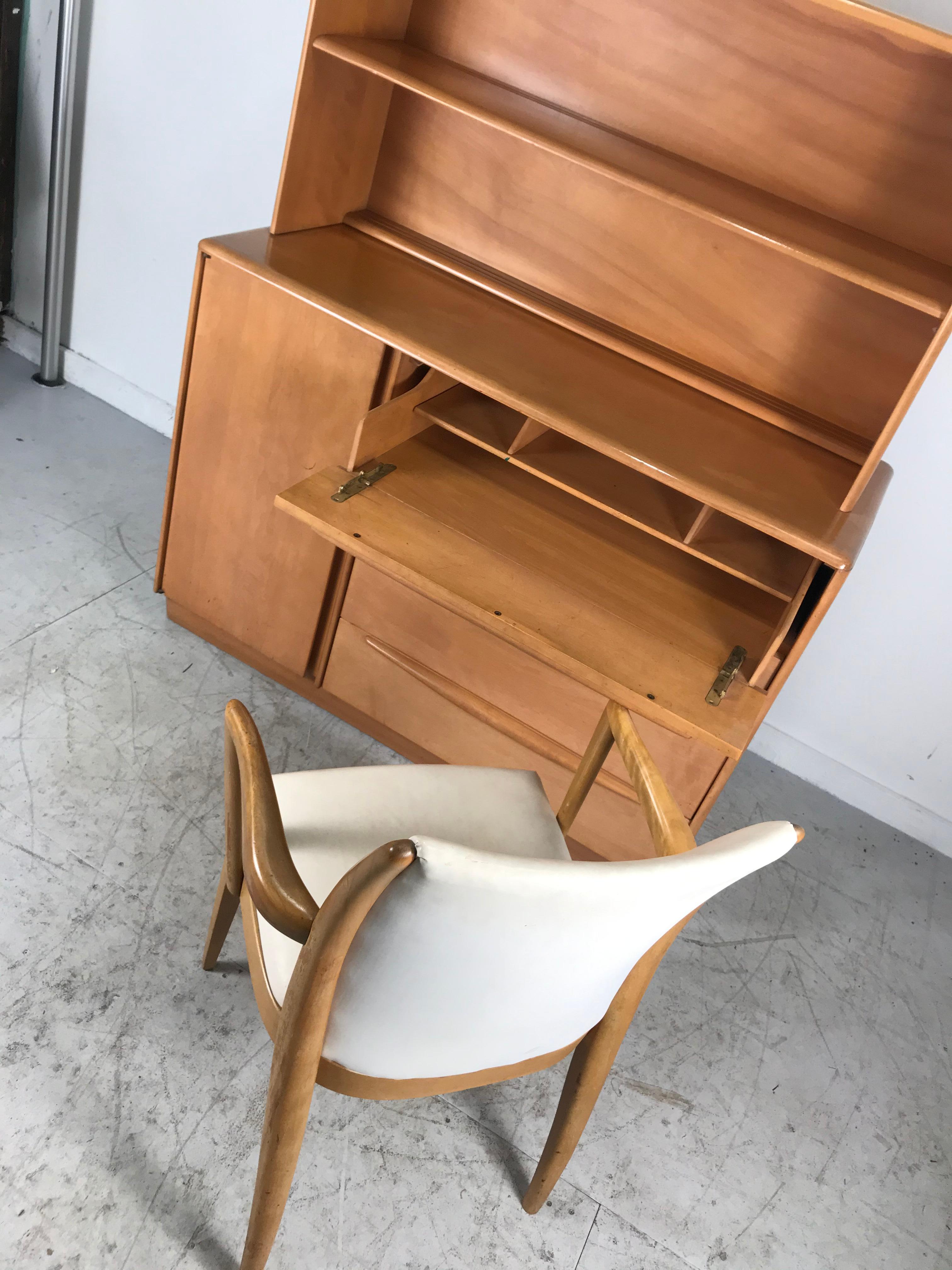 American Classic Mid-Century Modern Dresser/Desk/ Bookcase & Chair by Heywood Wakefield