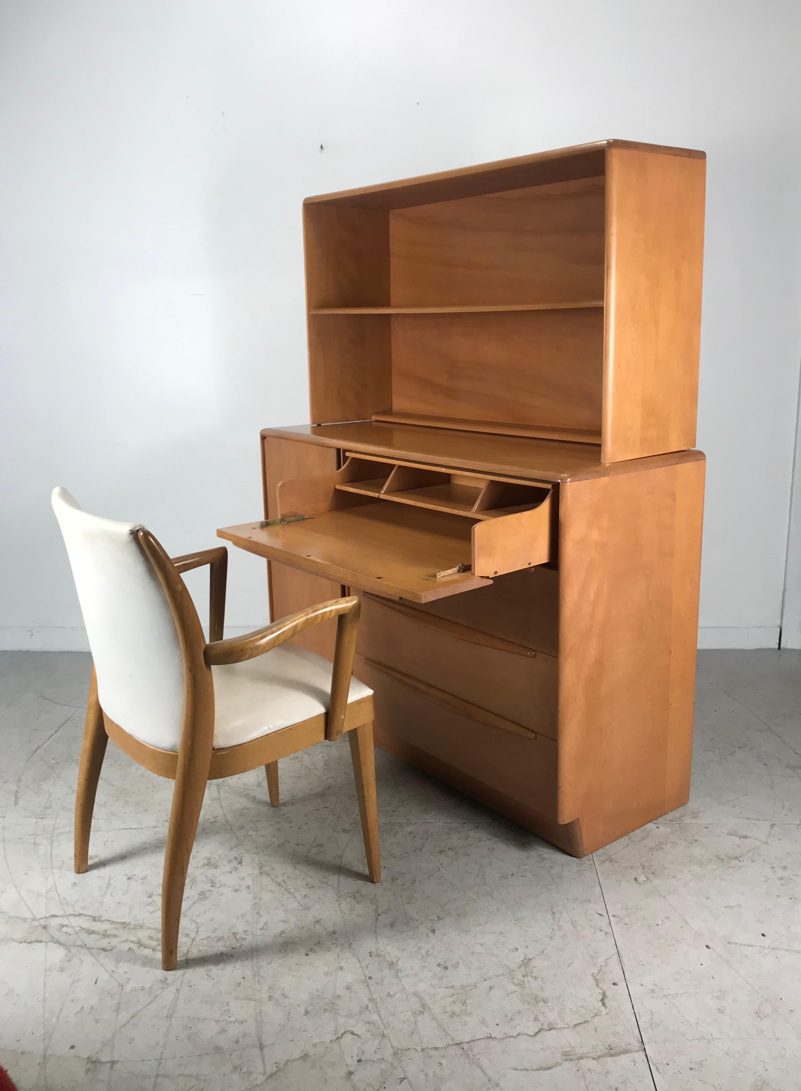 Mid-20th Century Classic Mid-Century Modern Dresser/Desk/ Bookcase & Chair by Heywood Wakefield