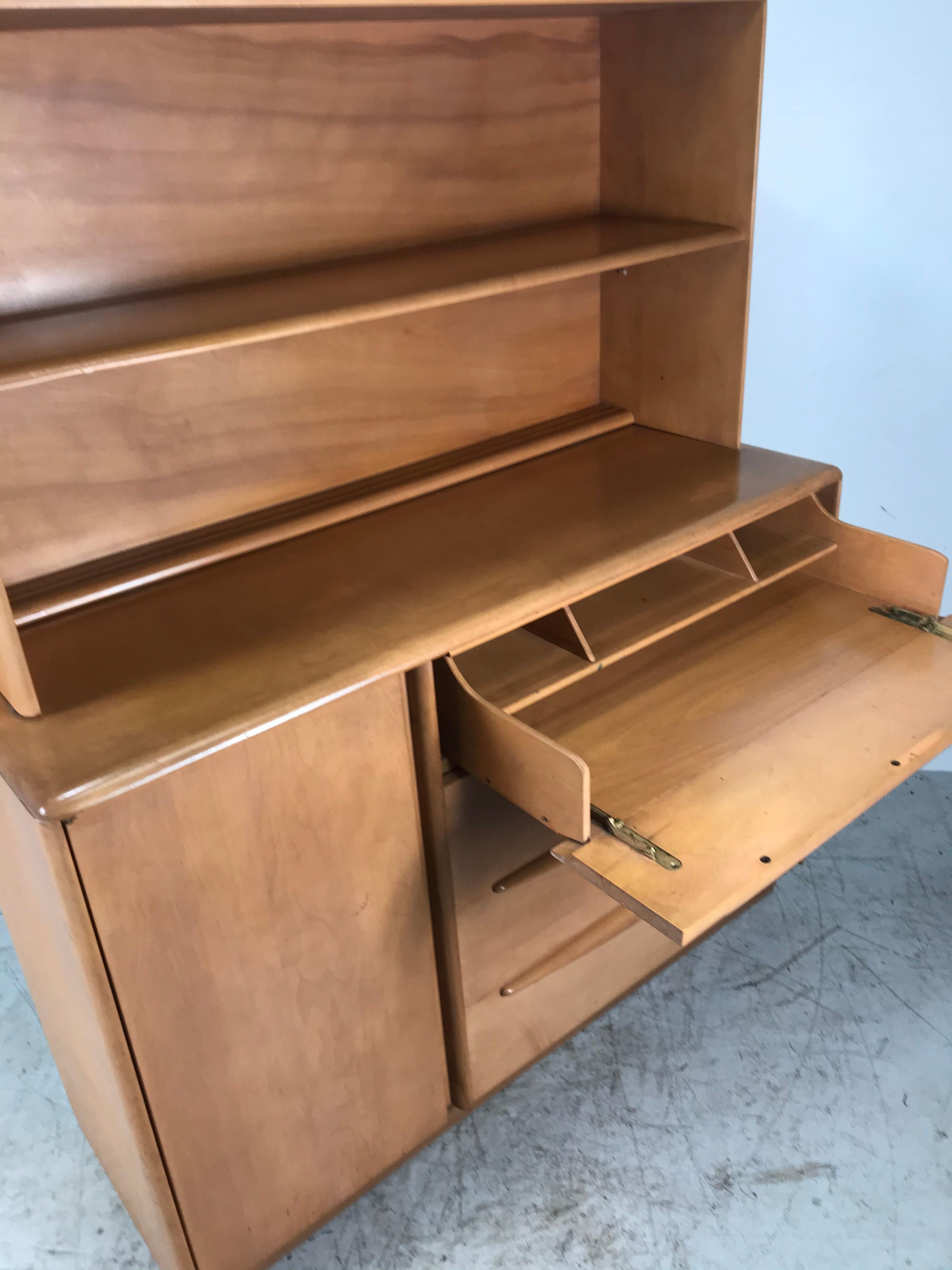 Birch Classic Mid-Century Modern Dresser/Desk/ Bookcase & Chair by Heywood Wakefield