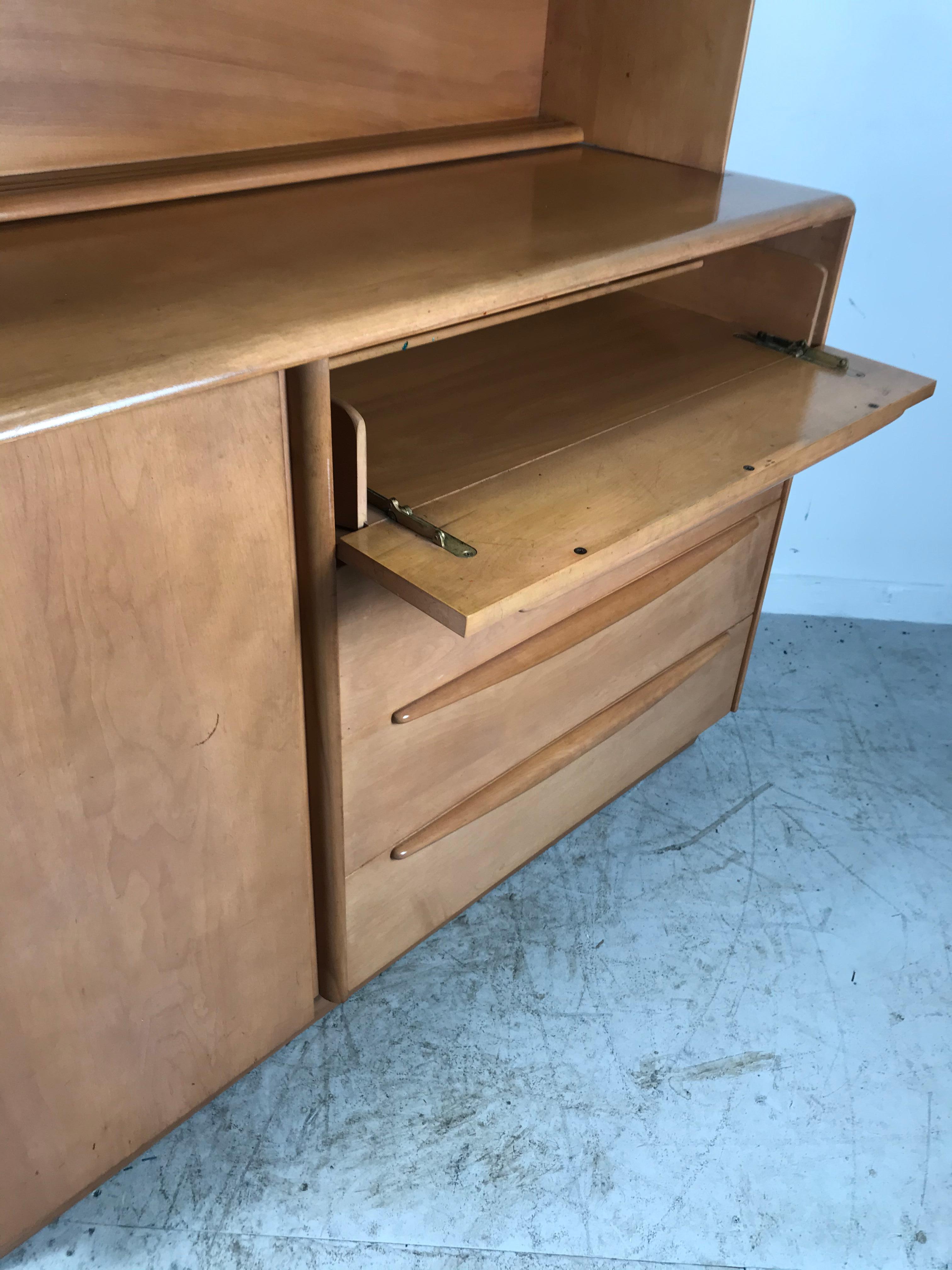 Classic Mid-Century Modern Dresser/Desk/ Bookcase & Chair by Heywood Wakefield 1