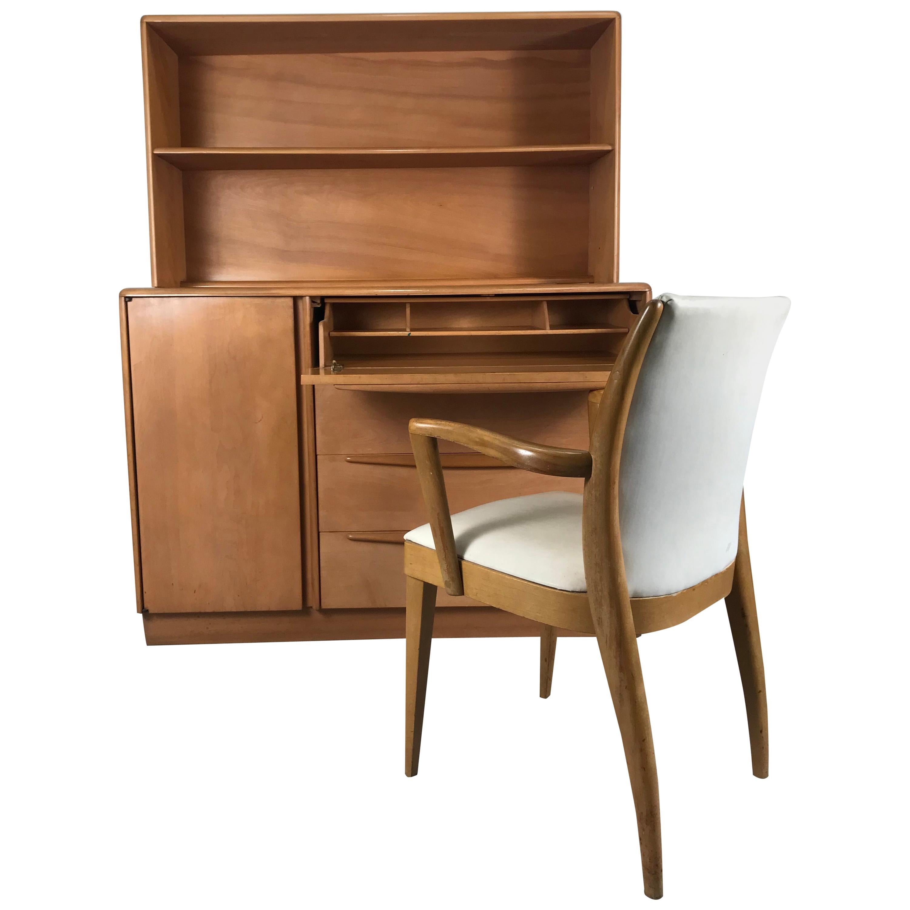 Classic Mid-Century Modern Dresser/Desk/ Bookcase & Chair by Heywood Wakefield