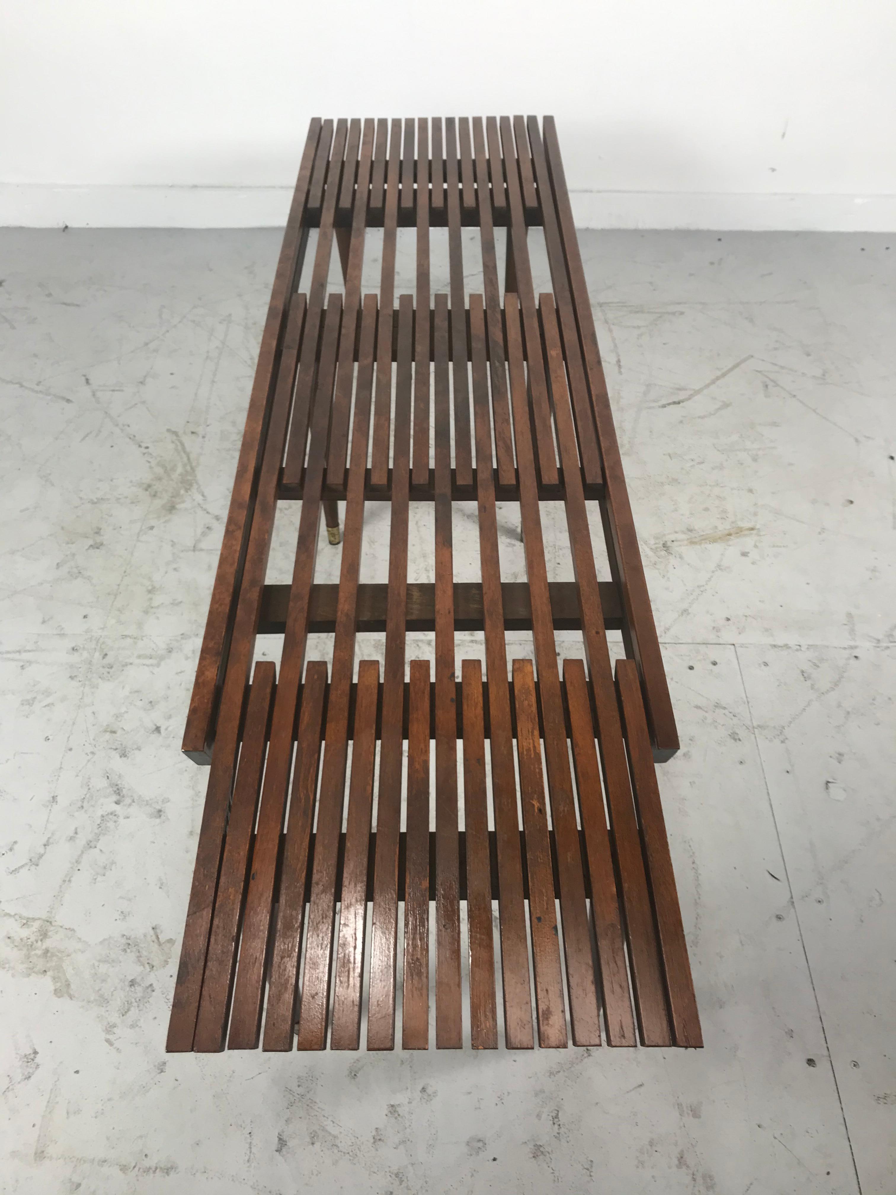 20th Century Classic Mid-Century Modern Expandable Slat Bench/ Table, Made in Italy