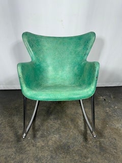 Classic Mid Century Modern Fiberglass Rocking Lounge Chair by Lawrence Peabody