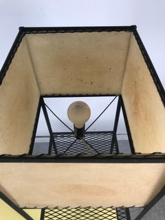 Classic Mid-Century Modern Iron and Laminate Shelf / Lamp by Freda Diamond