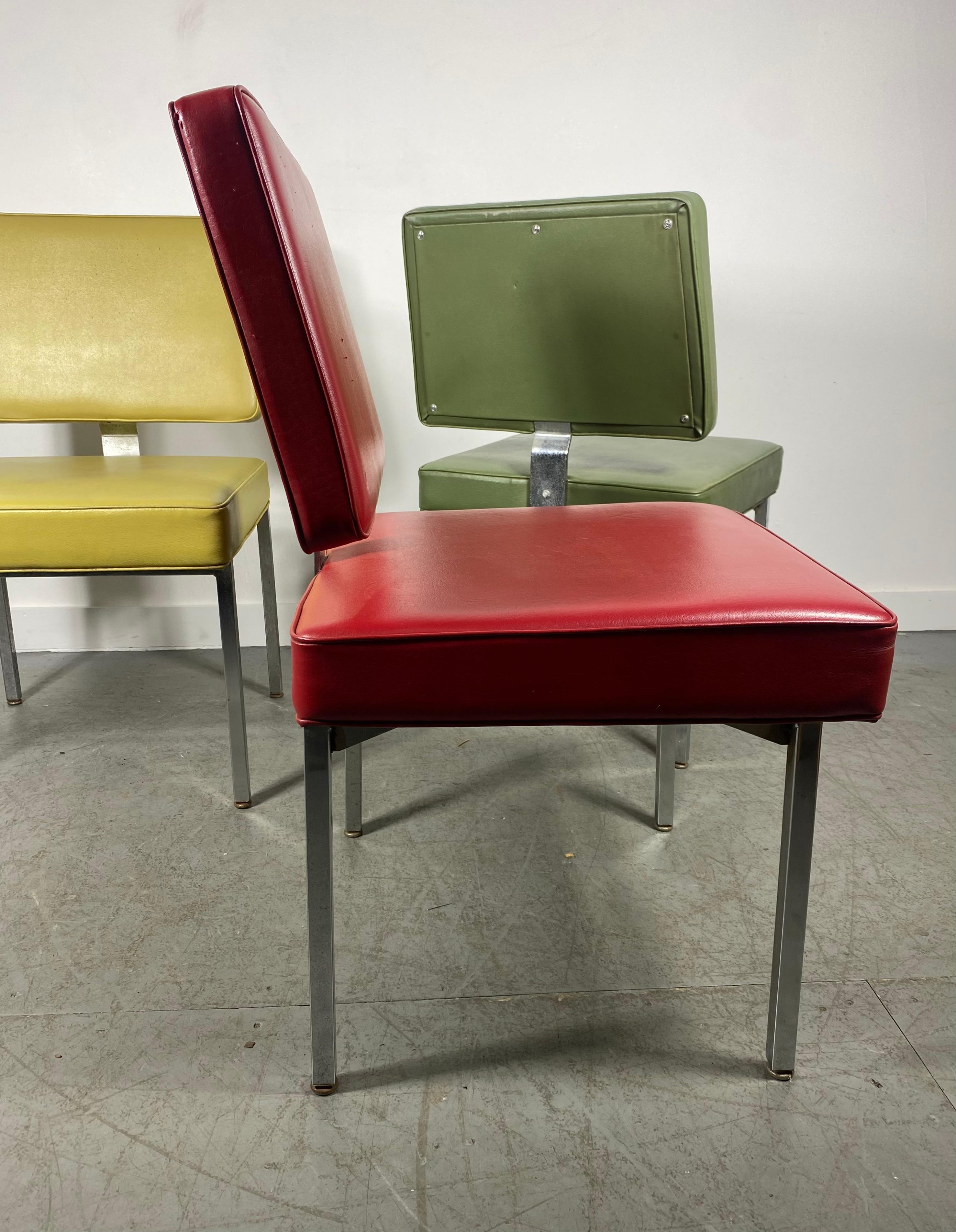 Classic Mid-Century Modern Knoll Style Chrome Side Chairs / Signore Inc (Moderne der Mitte des Jahrhunderts) im Angebot