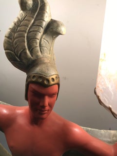 Classic Mid-Century Modern Plaster Figural Lamps, Continental Art Co., 1950s