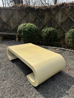 Classic Mid Century Modern Scroll Coffee Table in the Style of Karl Springer