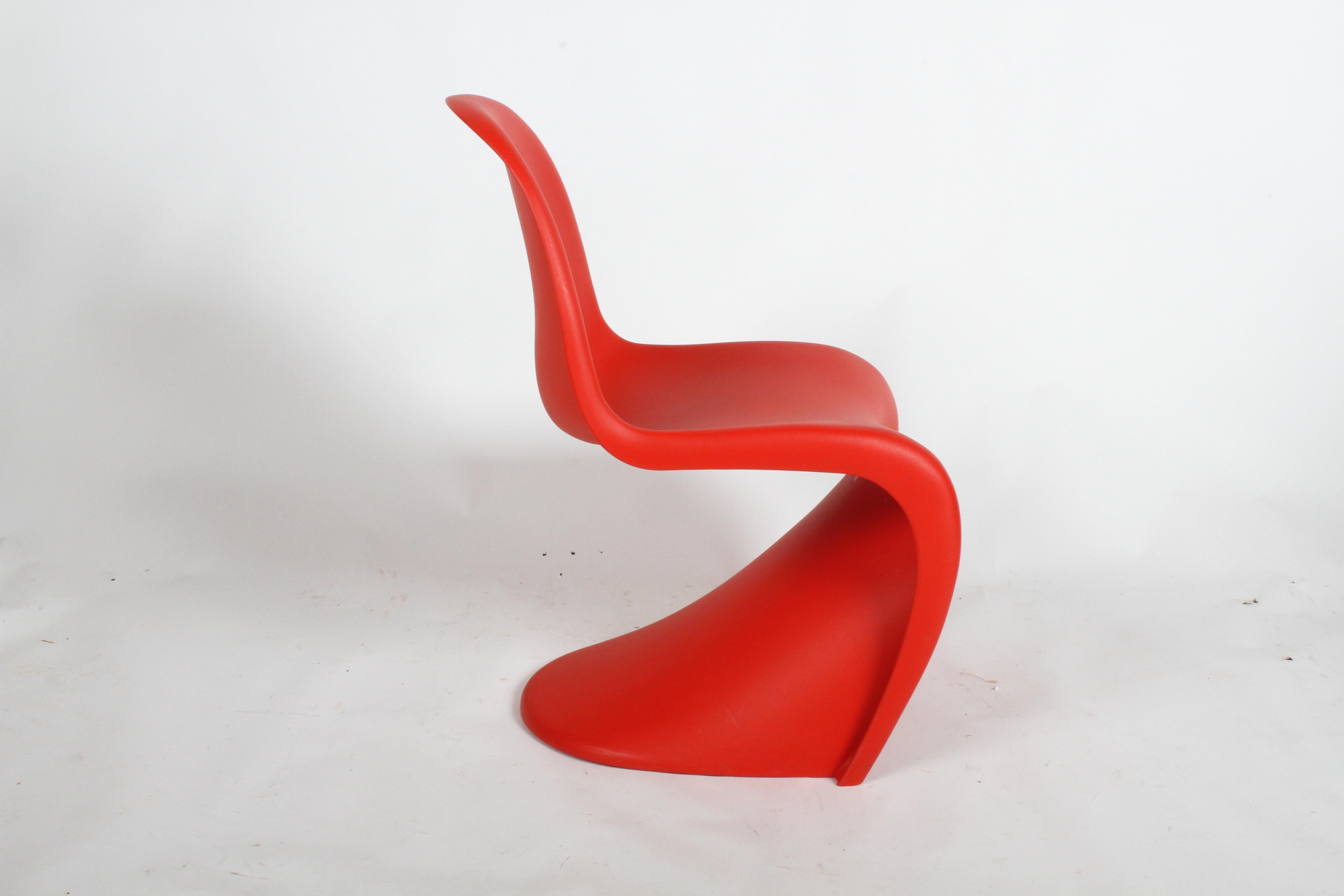 Swiss Classic Mid-Century Modern Verner Panton Chair in Red, Vitra Production