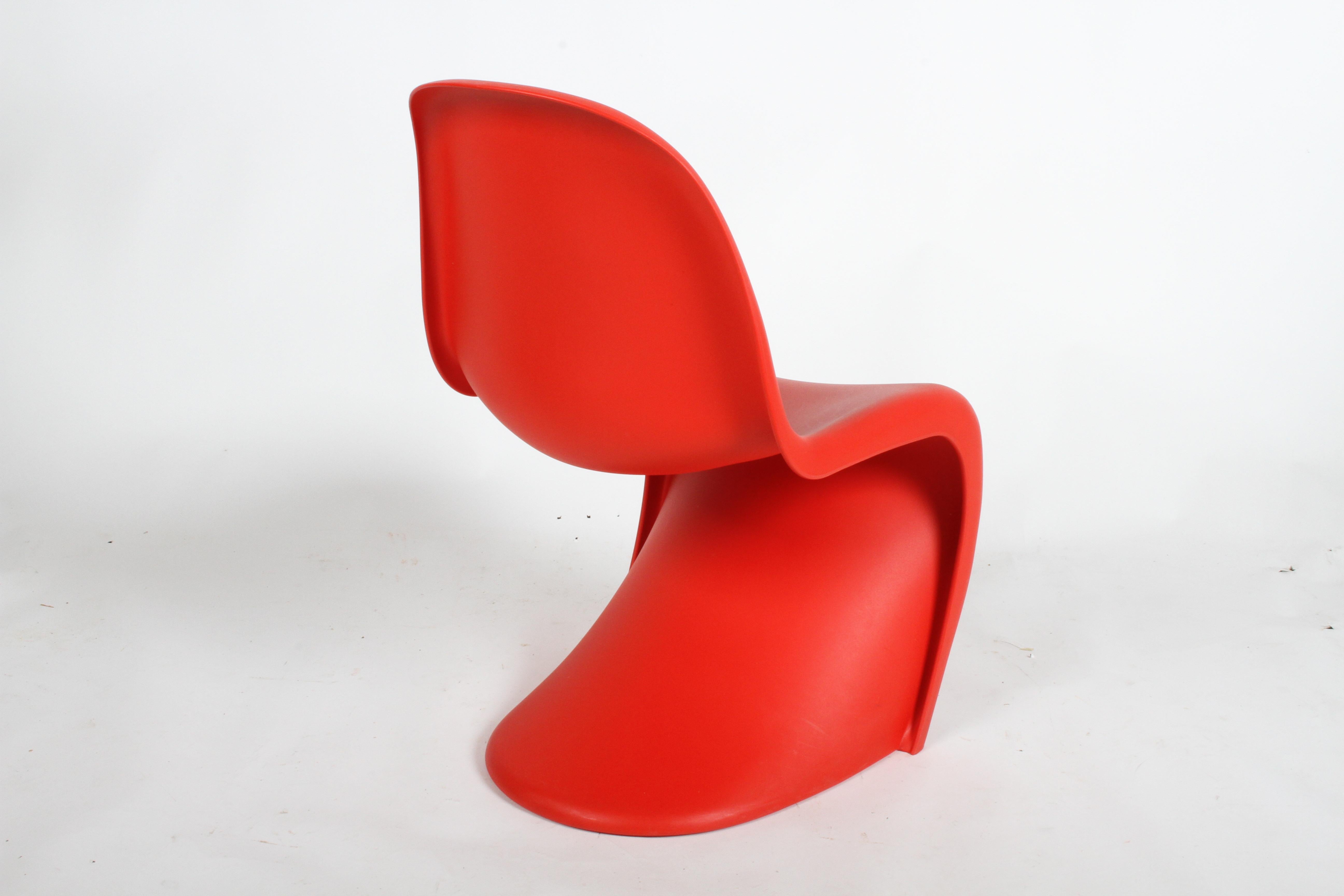 Molded Classic Mid-Century Modern Verner Panton Chair in Red, Vitra Production