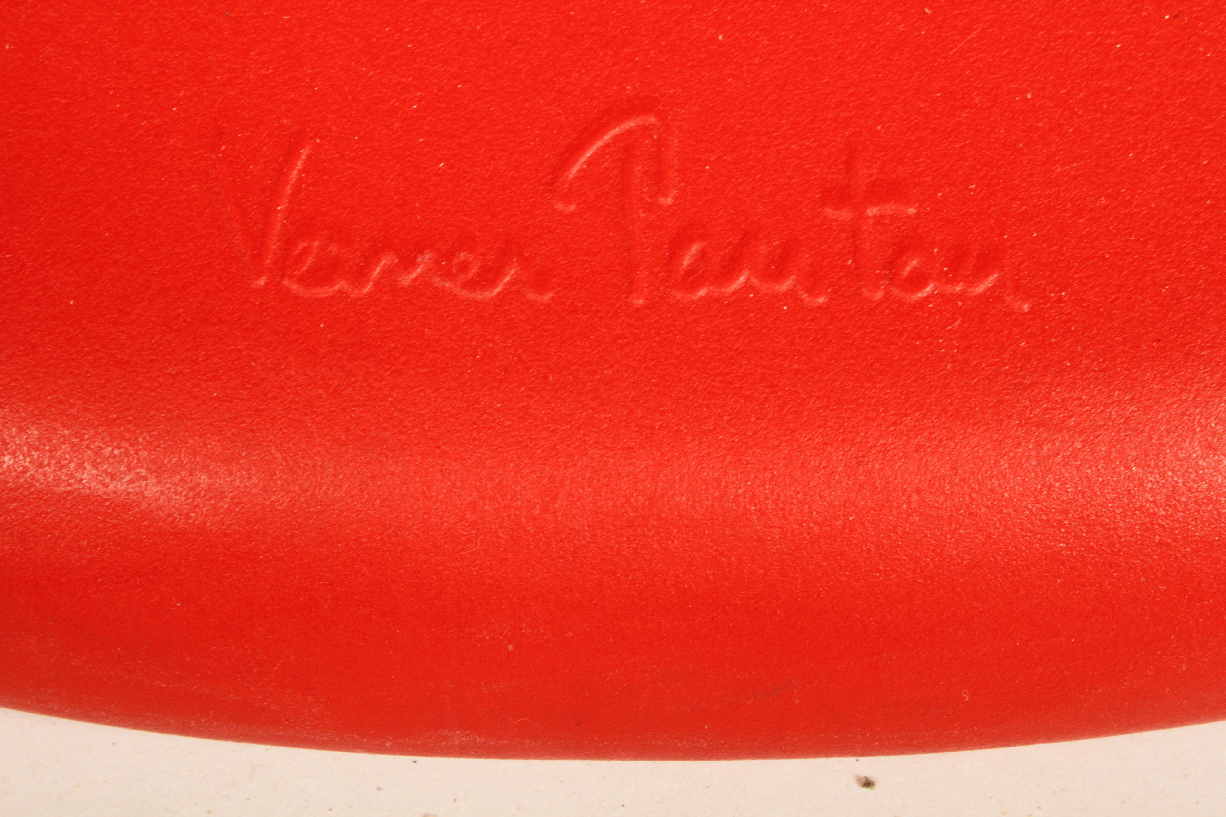 Contemporary Classic Mid-Century Modern Verner Panton Chair in Red, Vitra Production