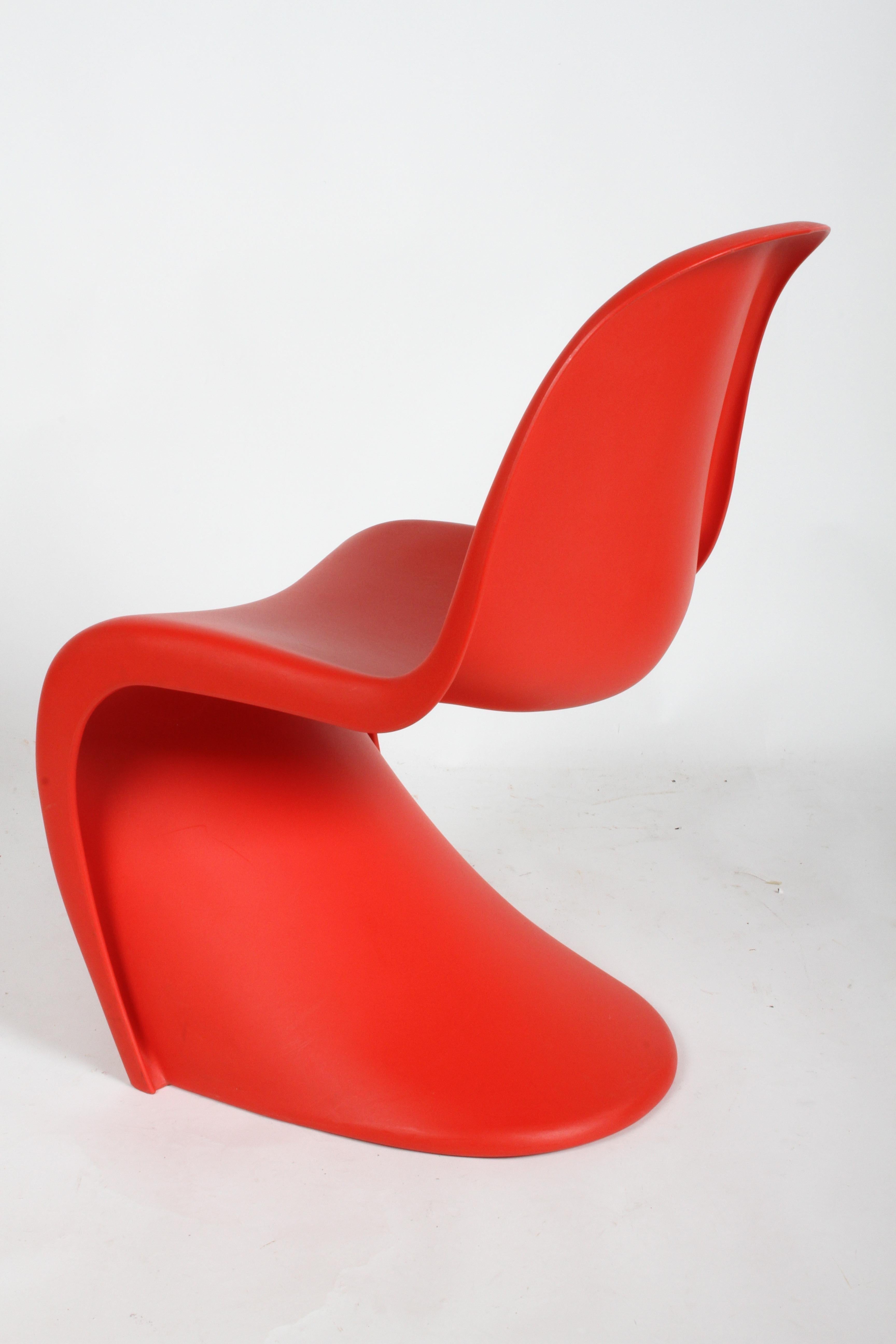 Classic Mid-Century Modern Verner Panton Chair in Red, Vitra Production 1