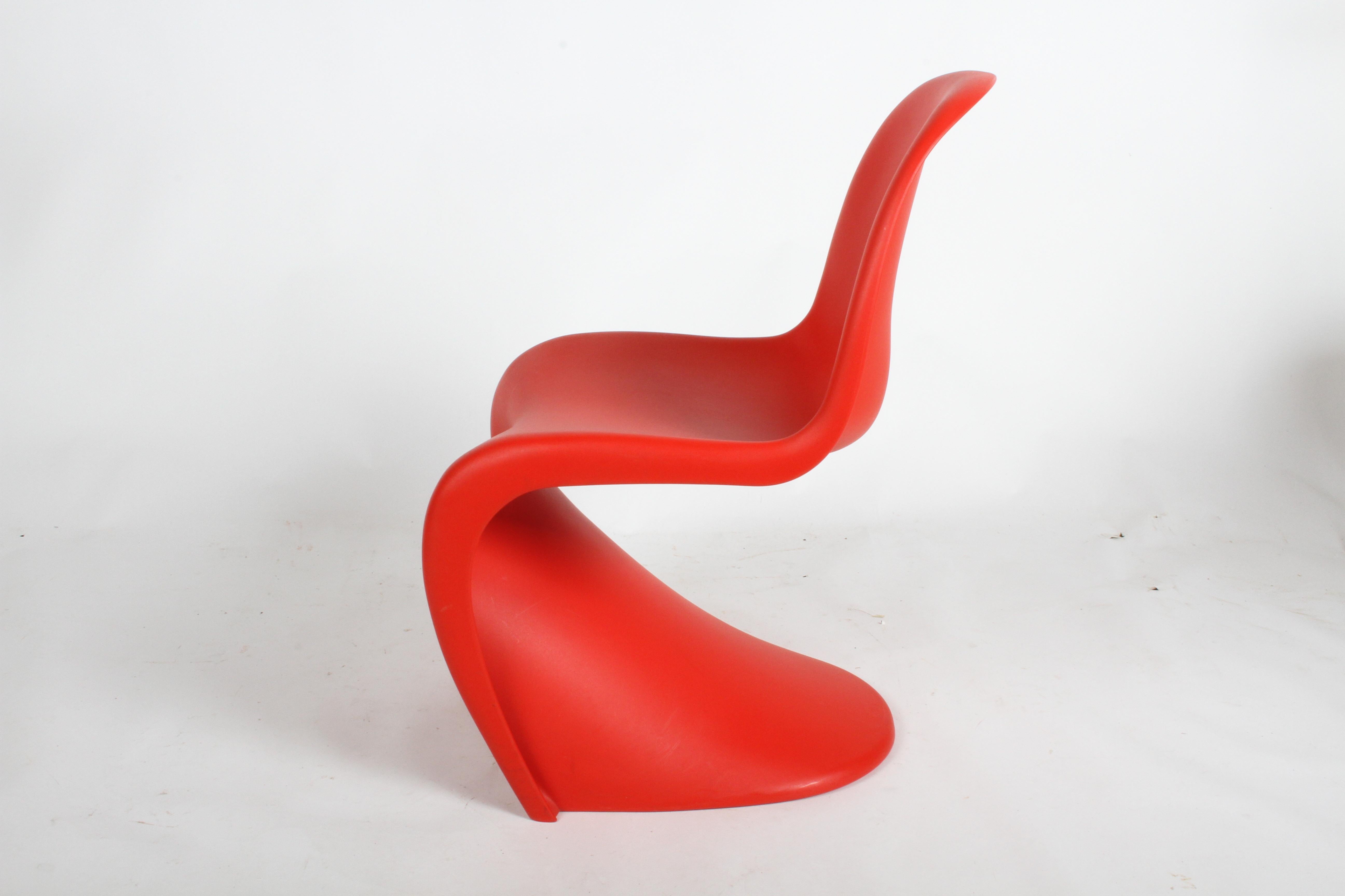 Classic Mid-Century Modern Verner Panton Chair in Red, Vitra Production 2