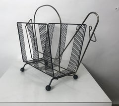 Classic Mid-Century Modern Wire Iron "Chicken" Themed Magazine Rack