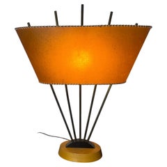 Classic Mid Century Modern Wood and Brass Table Lamp / Majestic Lamp Co.