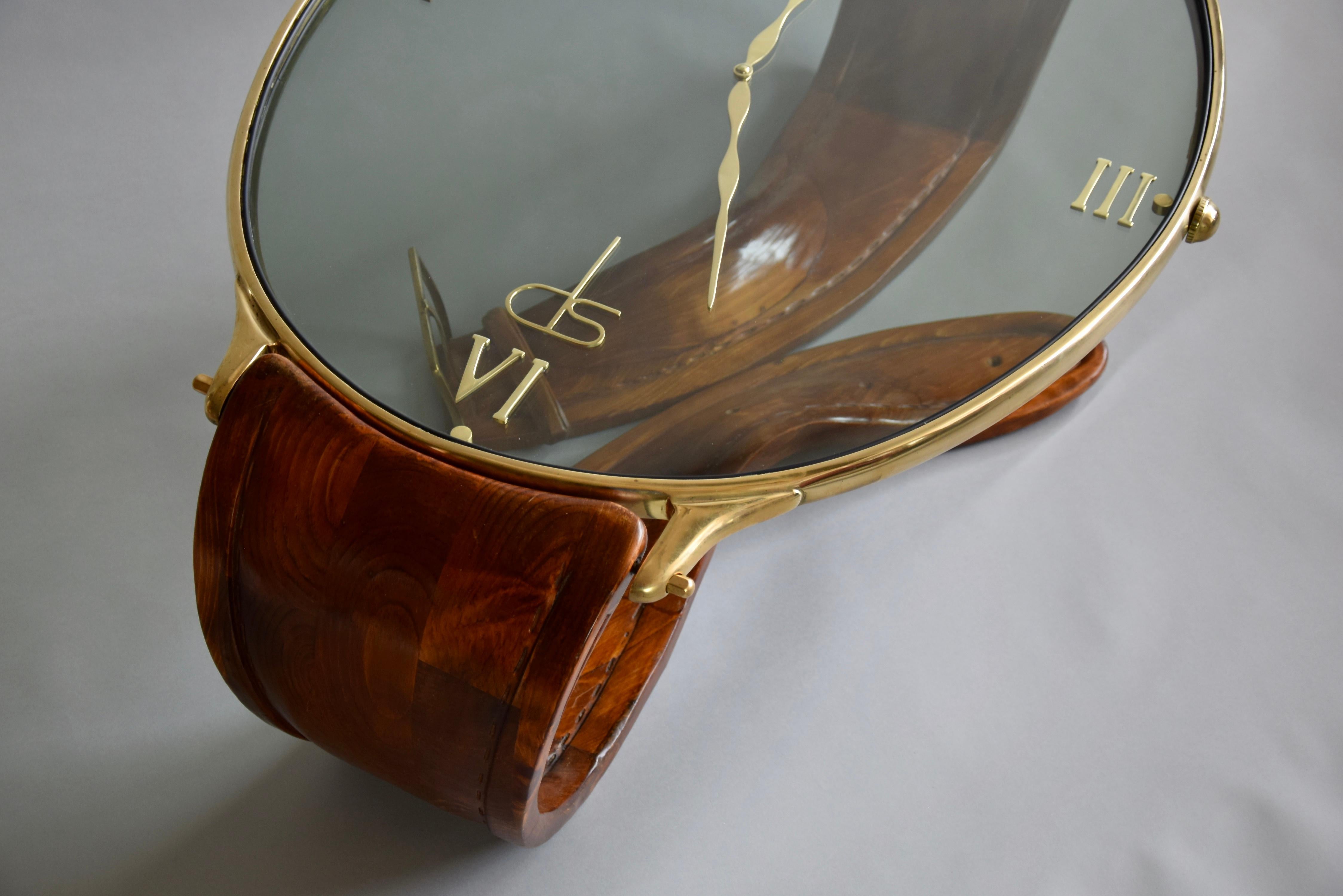 Brass Classic Vintage Gold Wrist Watch Coffee Table For Sale
