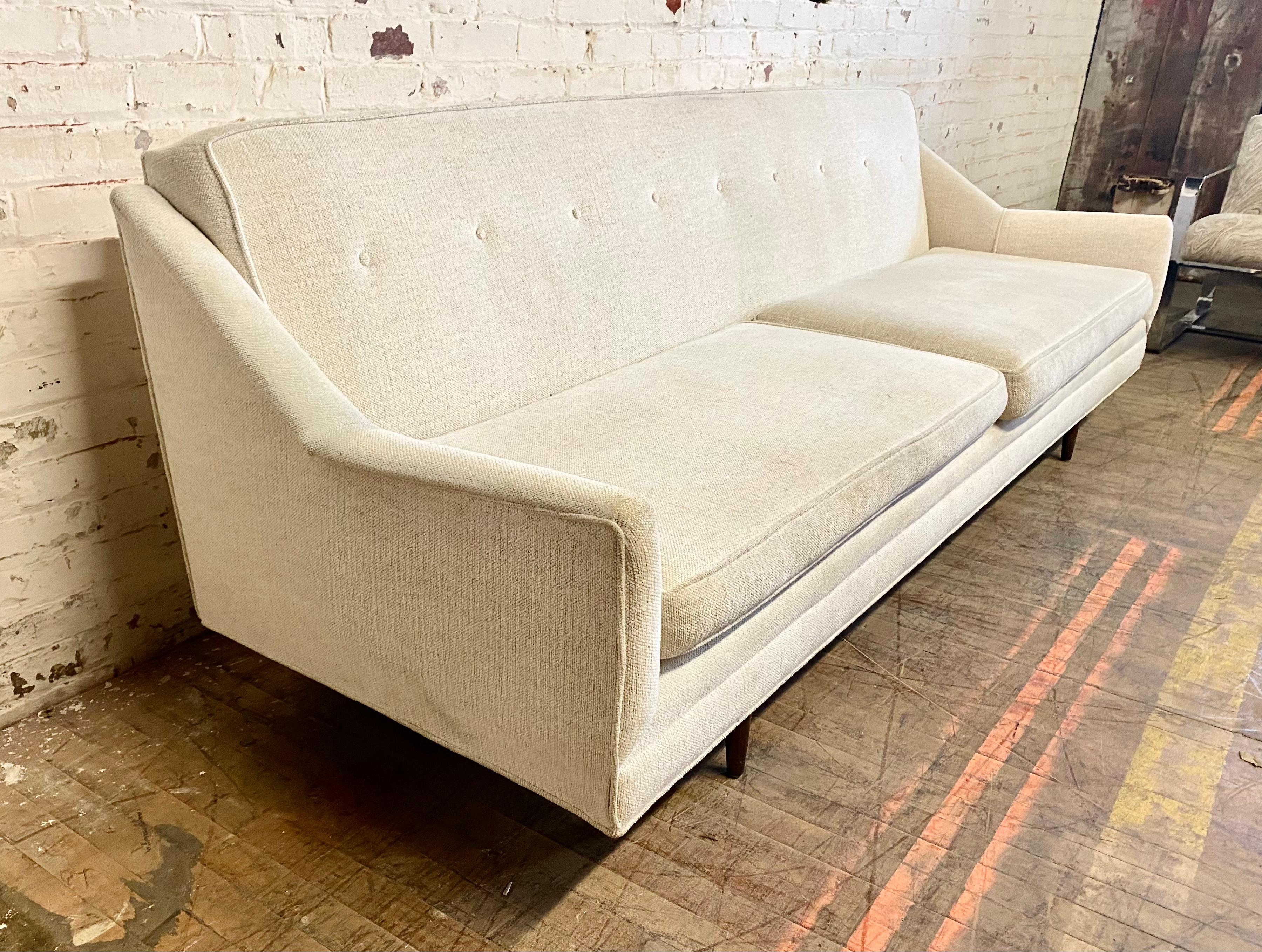 Fabric Classic Mid-Century Modernist Sofa, , After Paul McCobb.  For Sale