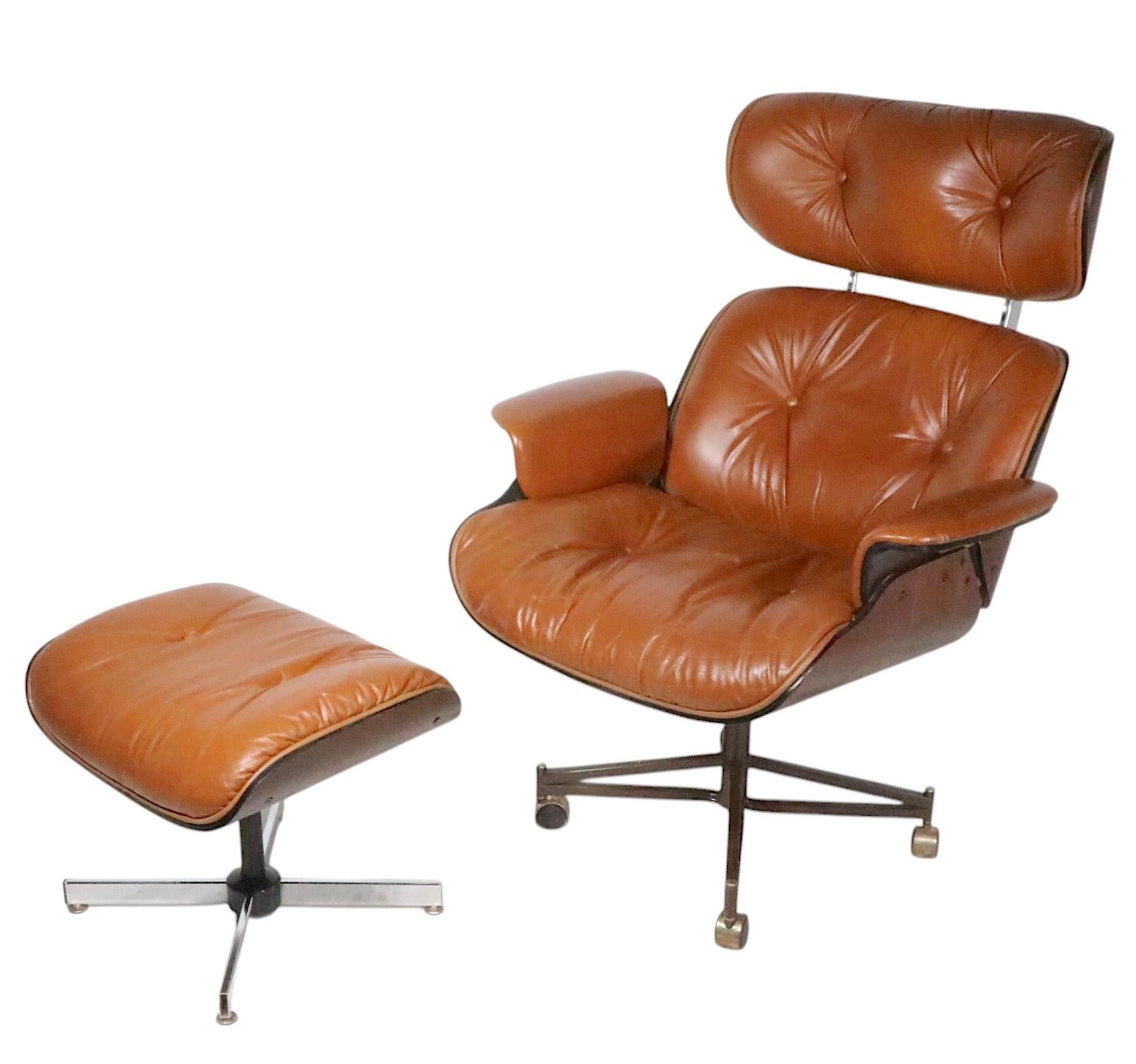 Classic Mid Century Plycraft Lounge Chair and Ottoman For Sale 12