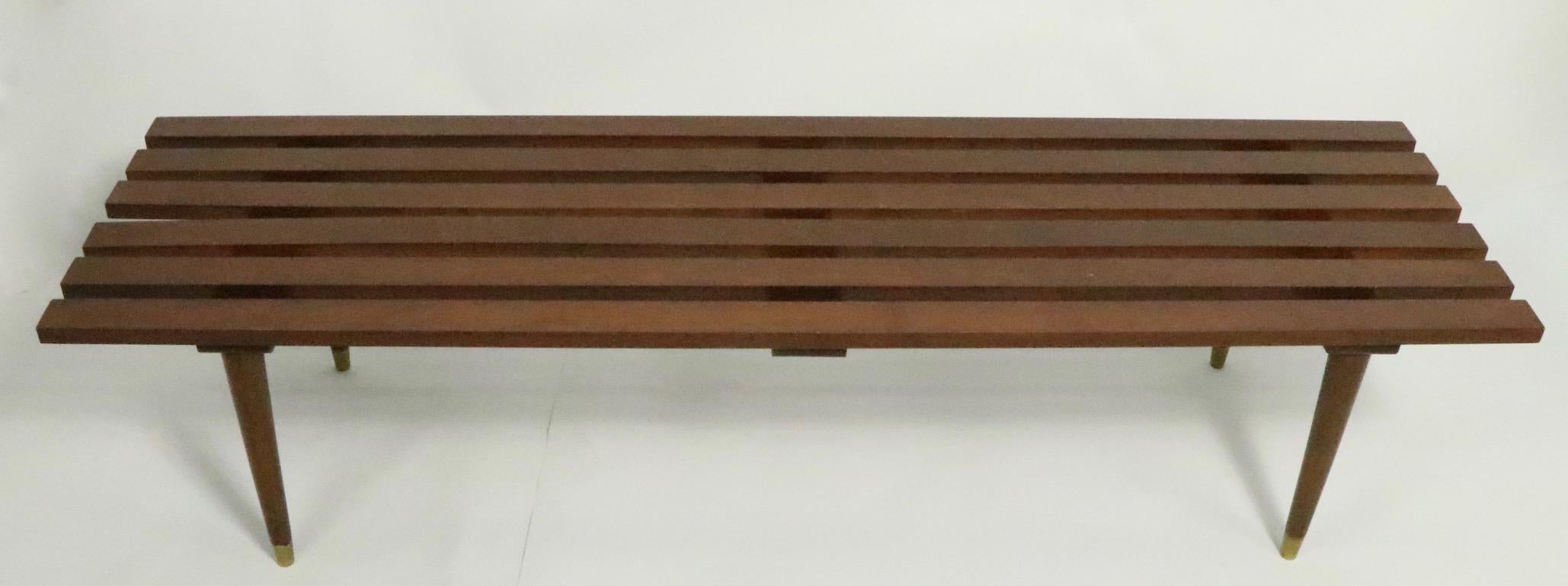 mid century slatted bench