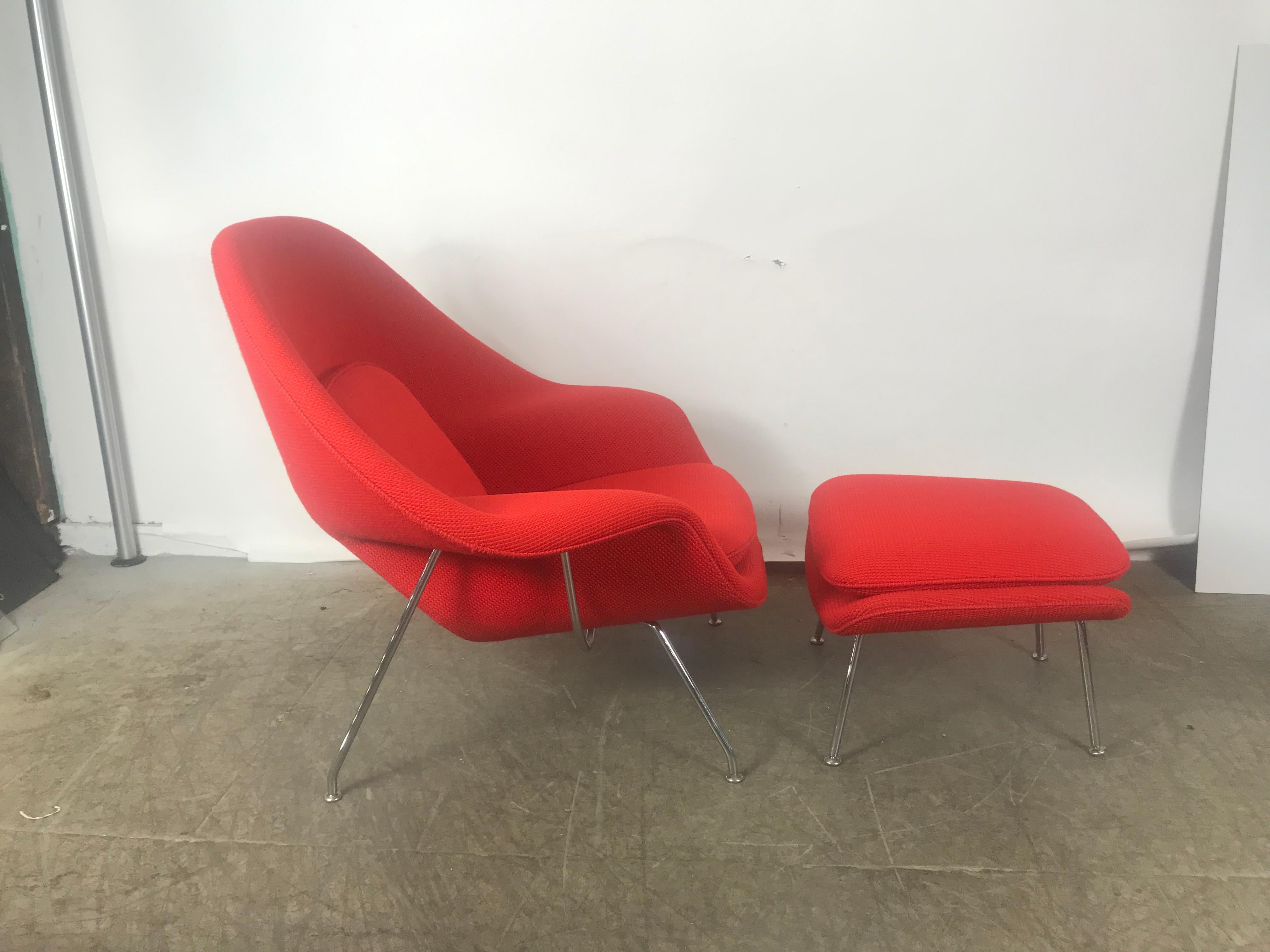 American Classic Midcentury Womb Chair and Ottoman by Eero Saarinen for Knoll