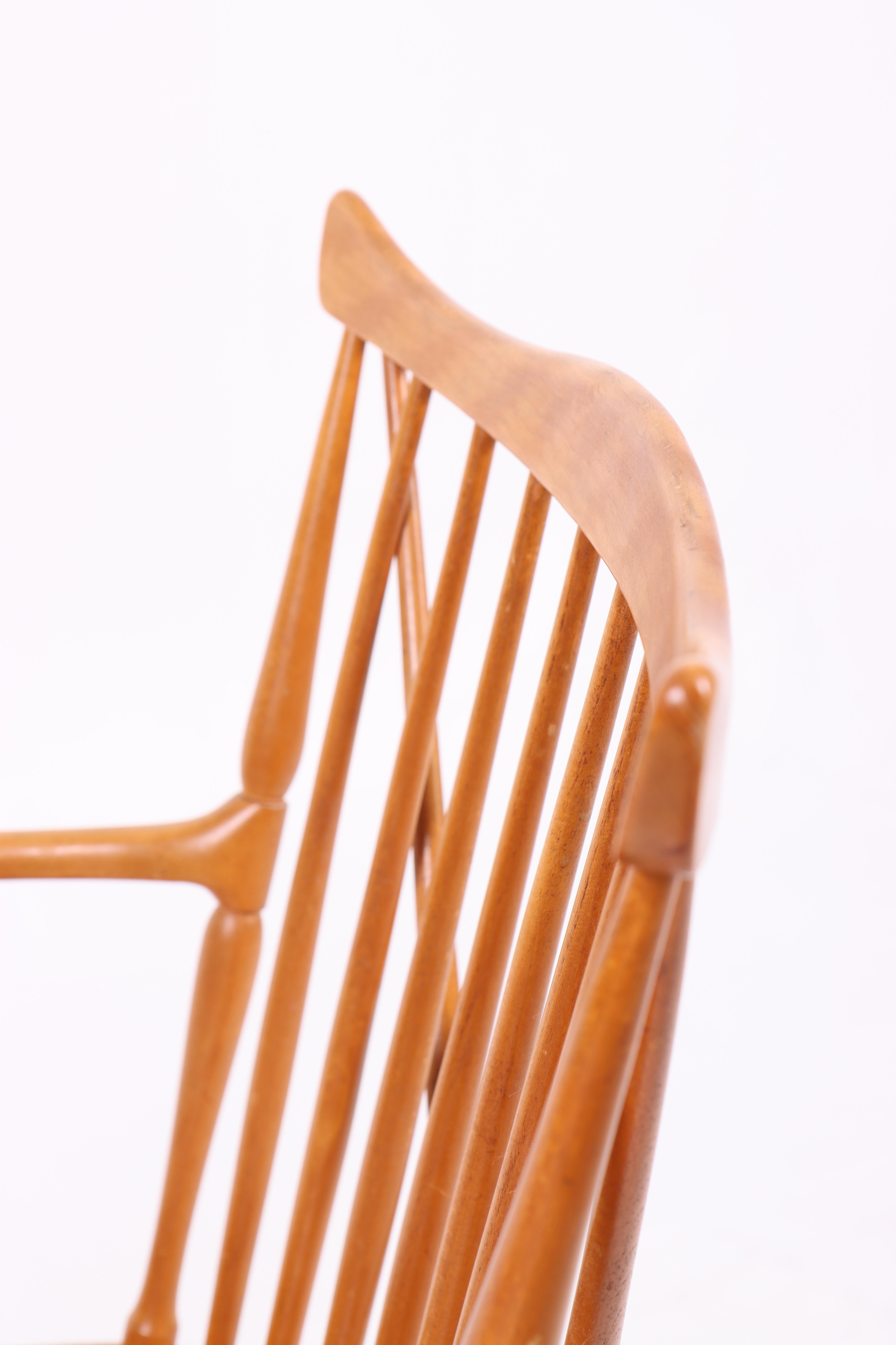 Klassischer Sessel aus der Mitte des Jahrhunderts, entworfen von Ole Wanscher, dänisches Design, 1950er Jahre (Buchenholz) im Angebot