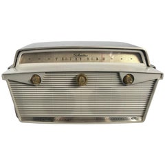 Klassischer Silvertone Syntronic Fiberglas-Schallplattenspieler aus der Mitte des Jahrhunderts:: Radio