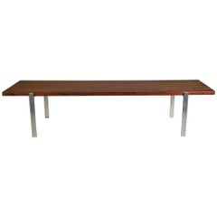 Used Classic Minimalist Rosewood and Steel Bench