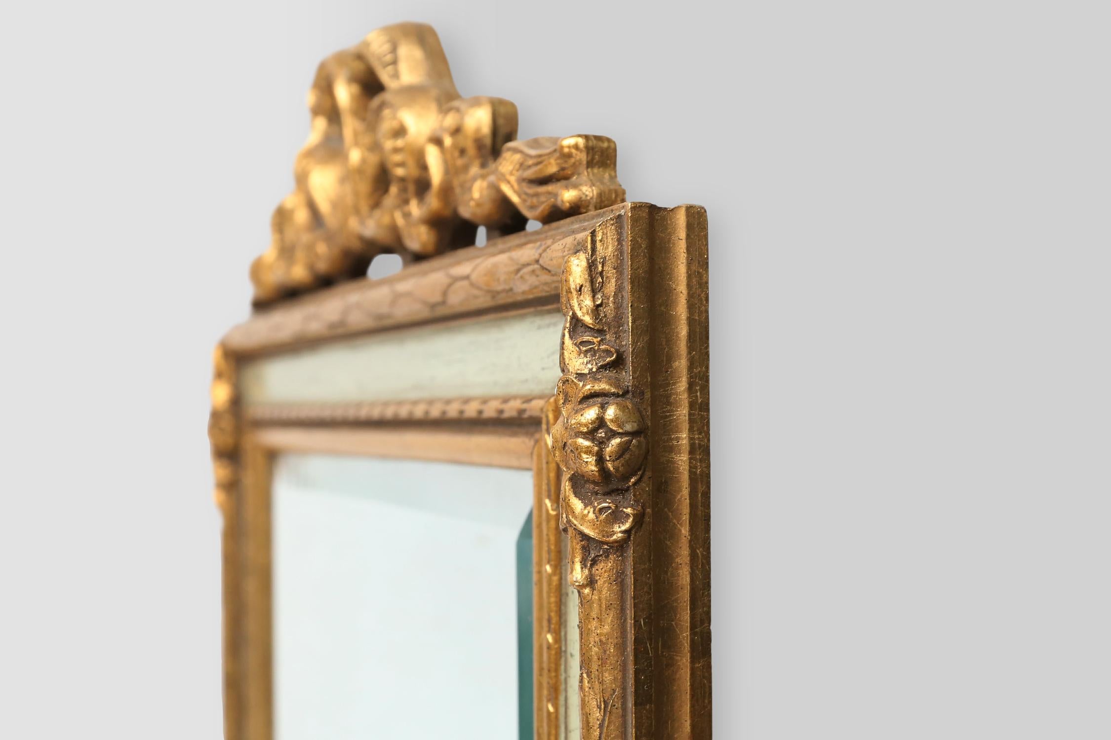 Classic mirror, romantically decorated 18th century style frame, France, 1950s For Sale 1