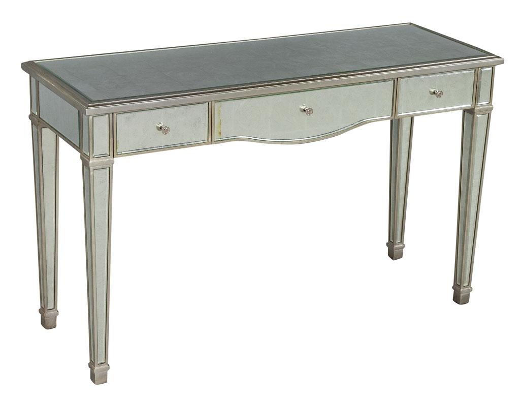 Classic mirrored vanity desk by Lillian August.