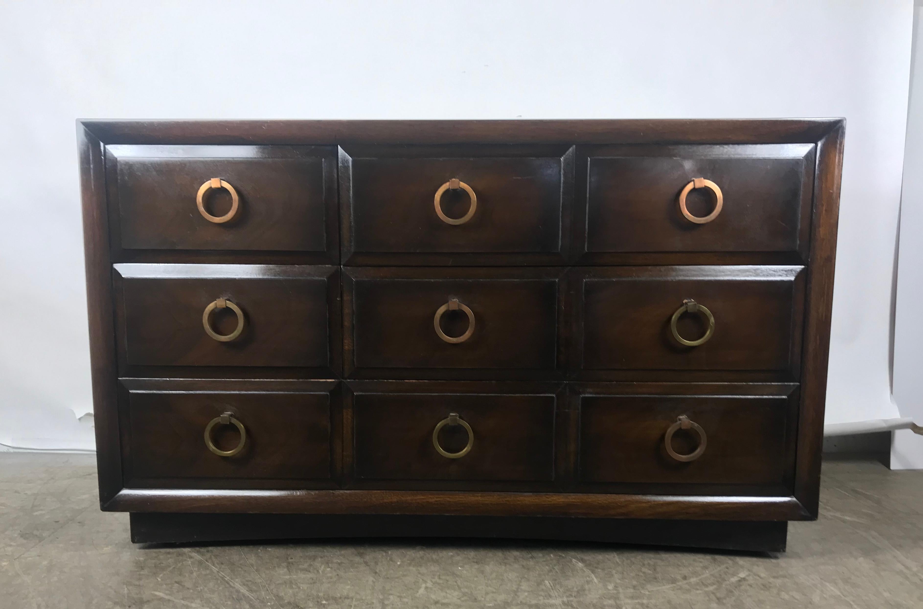 Classic Modern Regency 5-Drawer Dresser or Chest, Widdicomb Modern Original In Good Condition In Buffalo, NY