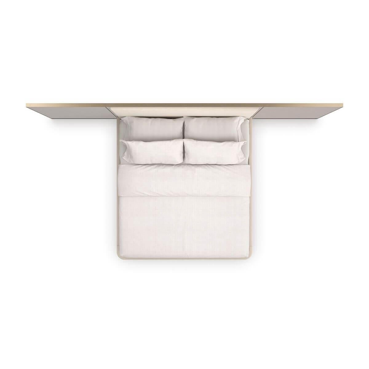 Classic Modern Upholstered King Bed with Wings In New Condition For Sale In Westwood, NJ