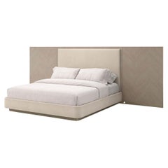 Classic Modernes gepolstertes Doppelbett mit Flügeln