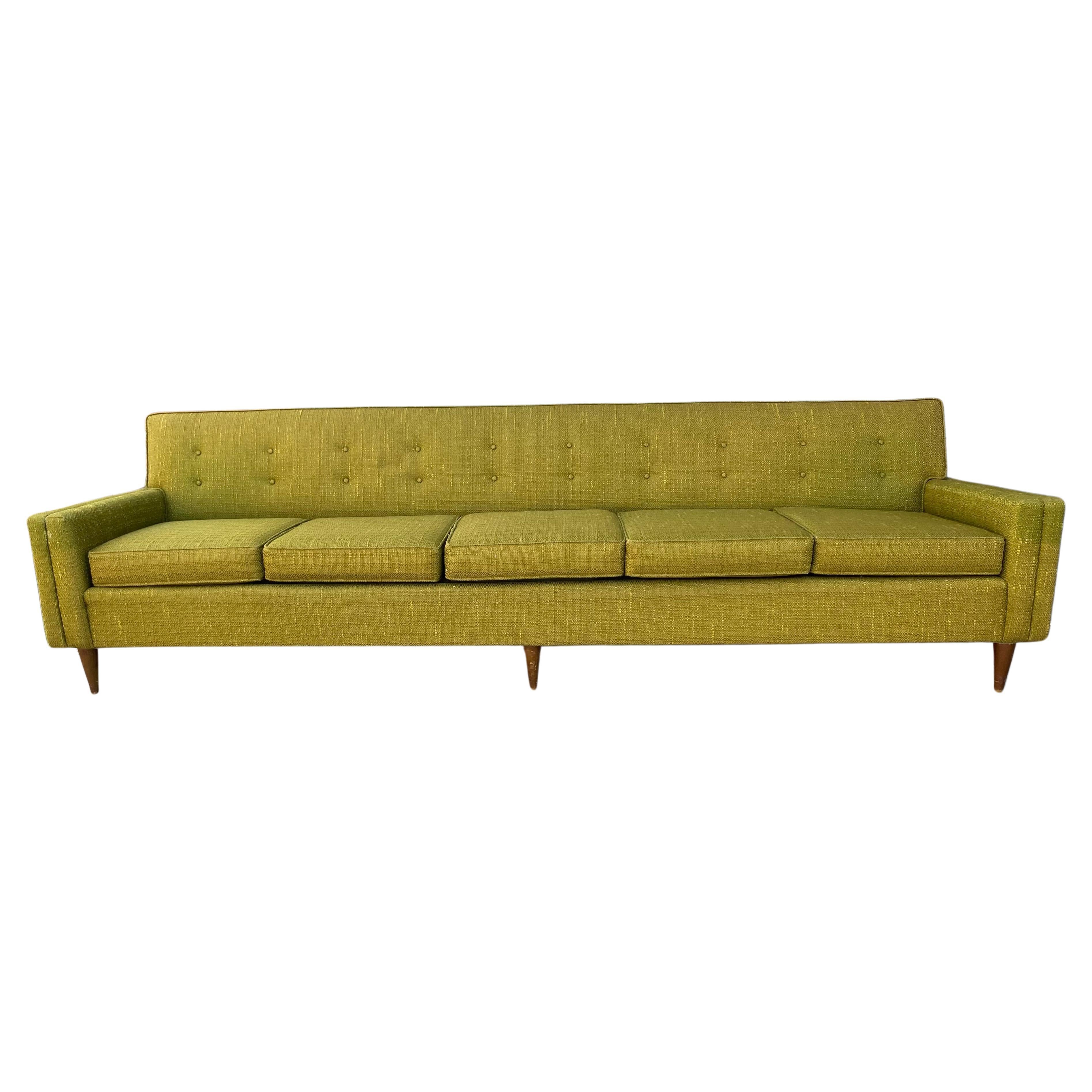 Classic Modernist 110 inch "Long" Sofa attributed to Paul McCobb For Sale
