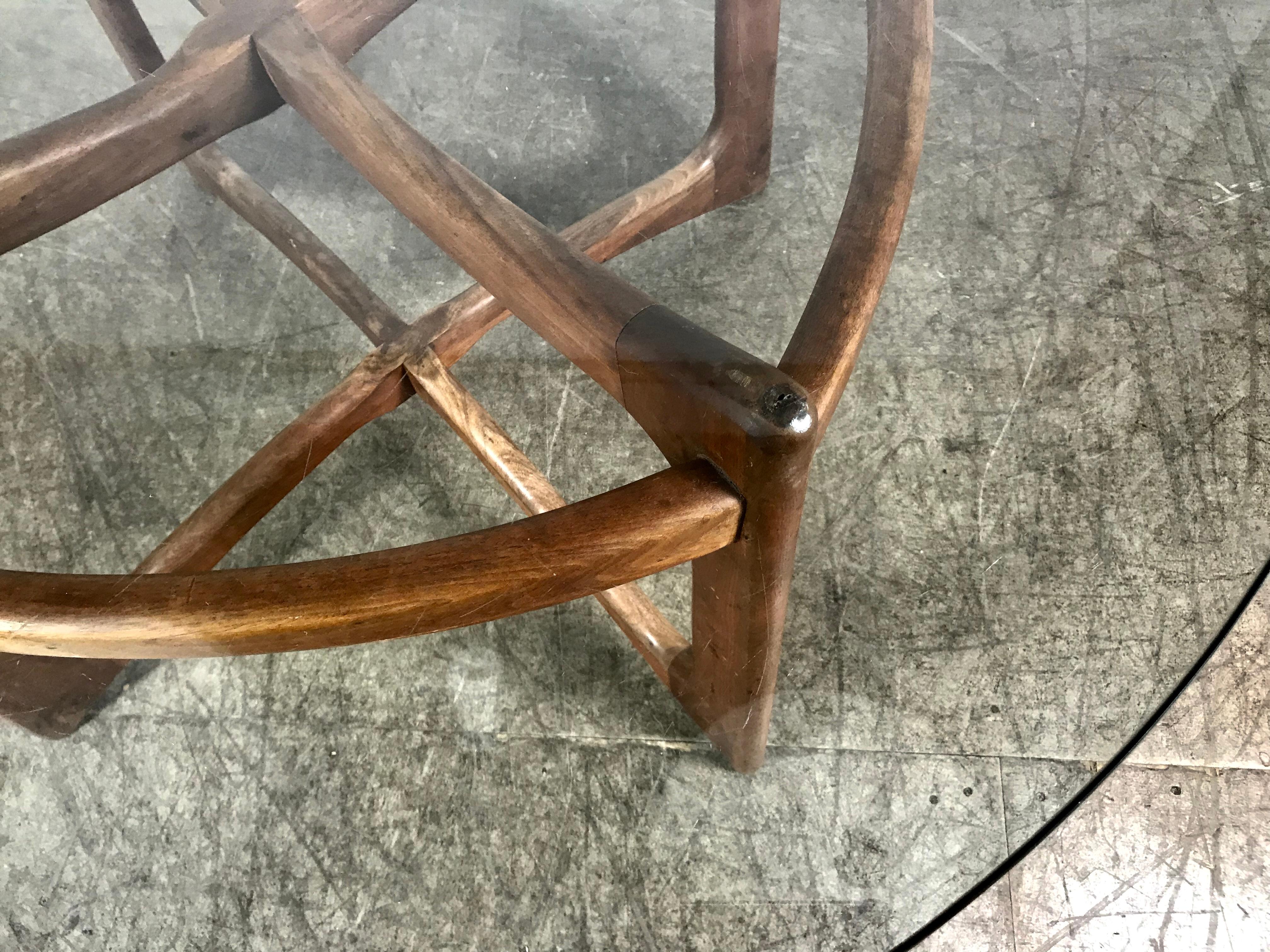 Glass Classic Modernist Adrian Pearsall for Craft Associates Walnut Dining Table
