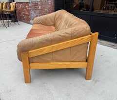 Classic Modernist Beech and Leather "tub" attributed to Søda Galvano / Norway