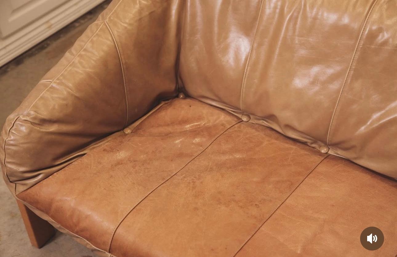 Vasca classica modernista in faggio e pelle attribuita a Søda Galvano / Norvegia in vendita 1