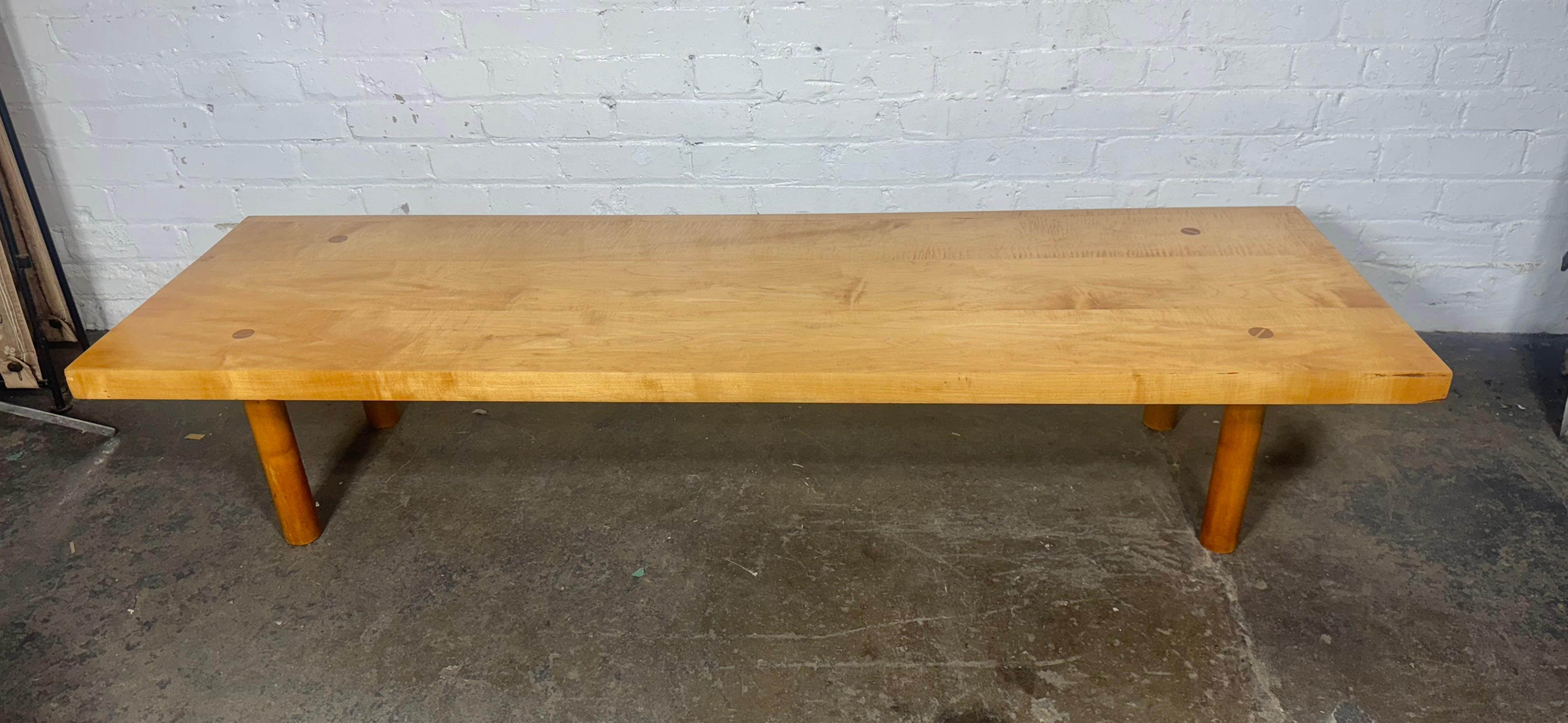 Classic Modernist Bench / low table after Charlotte Perriand For Sale 4