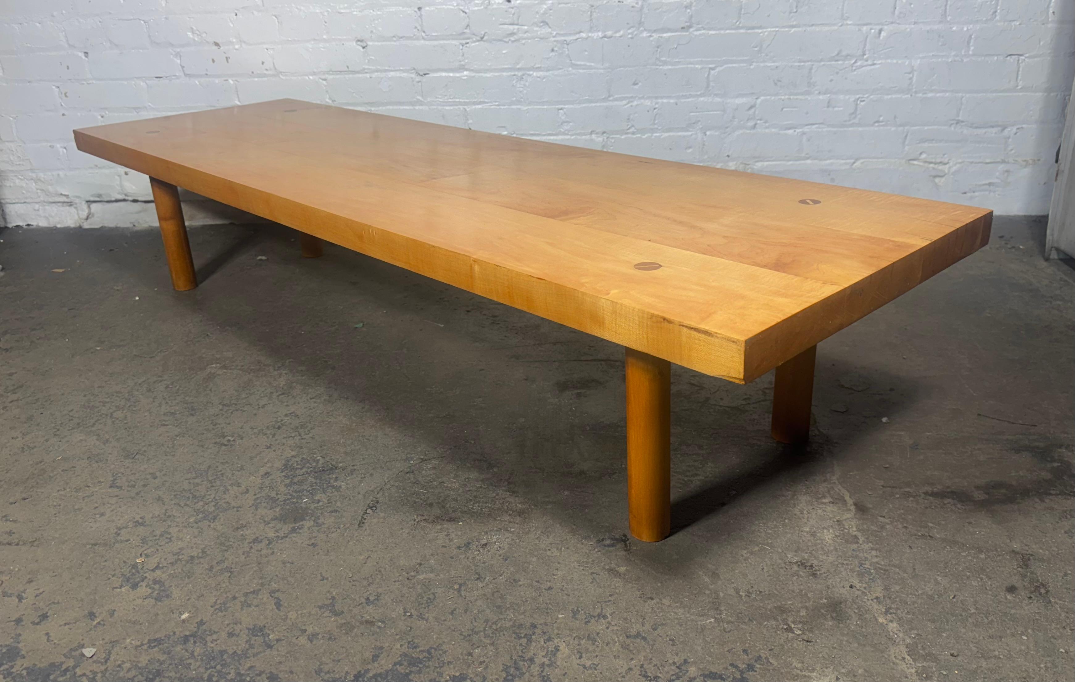 Birch Classic Modernist Bench / low table after Charlotte Perriand For Sale