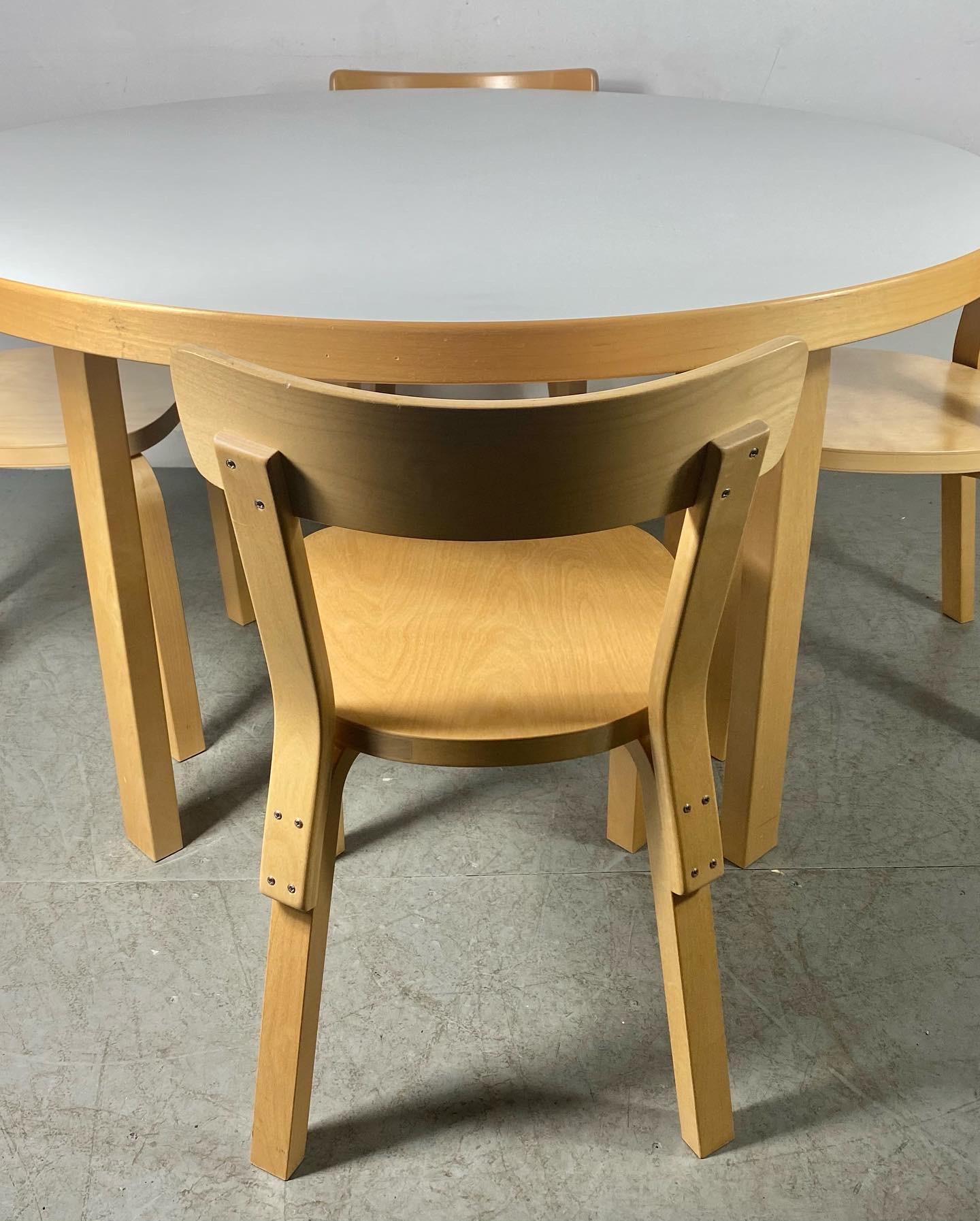 Classic Modernist Bent Plywood Burch Table and chair set by Alvar Aalto for Artek / Finland,, Great set,, gently used condition.Table measures 49