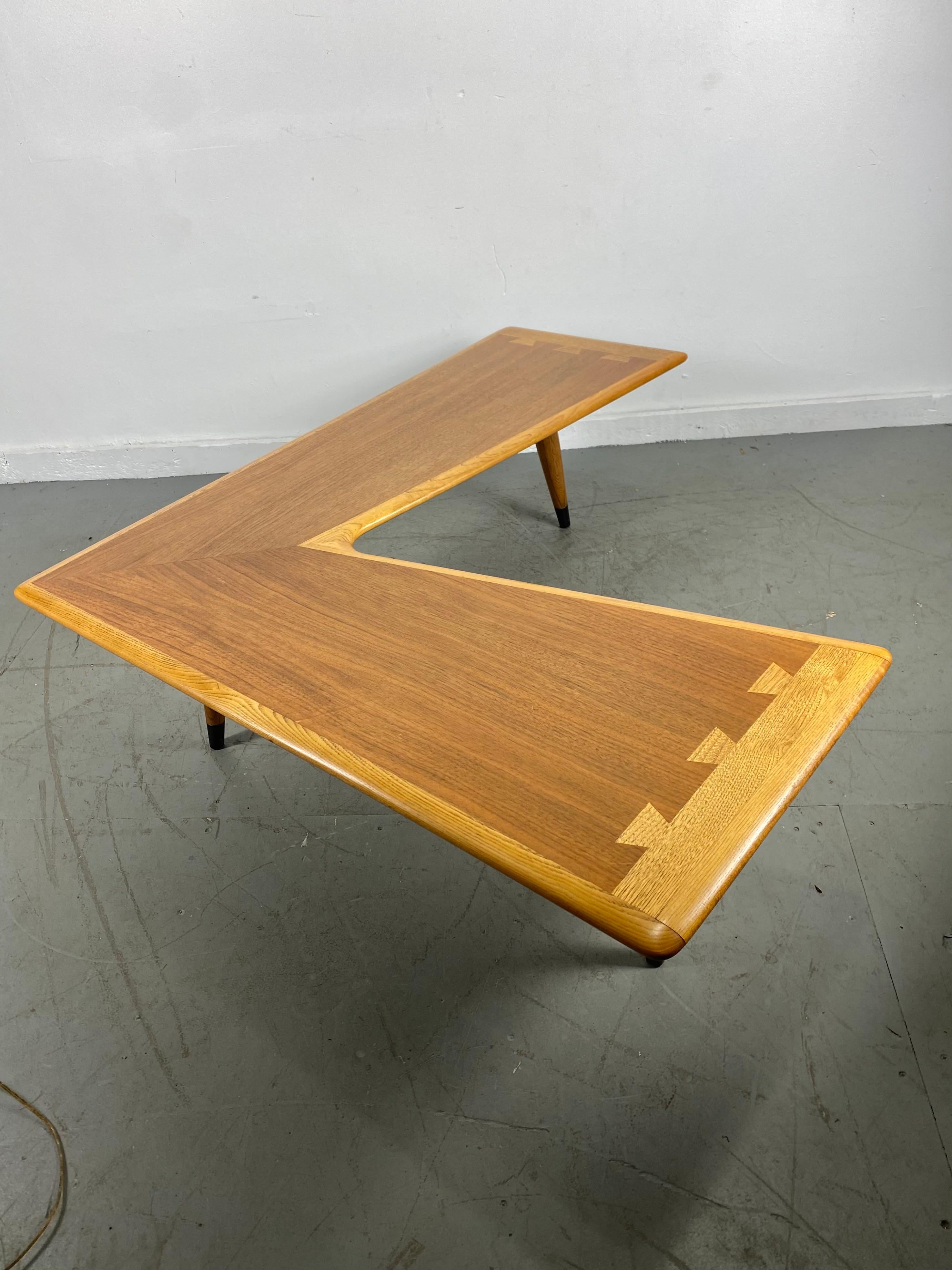 American Classic Modernist Boomerang Cocktail / Coffee Table by Lane Dovetail Joinery