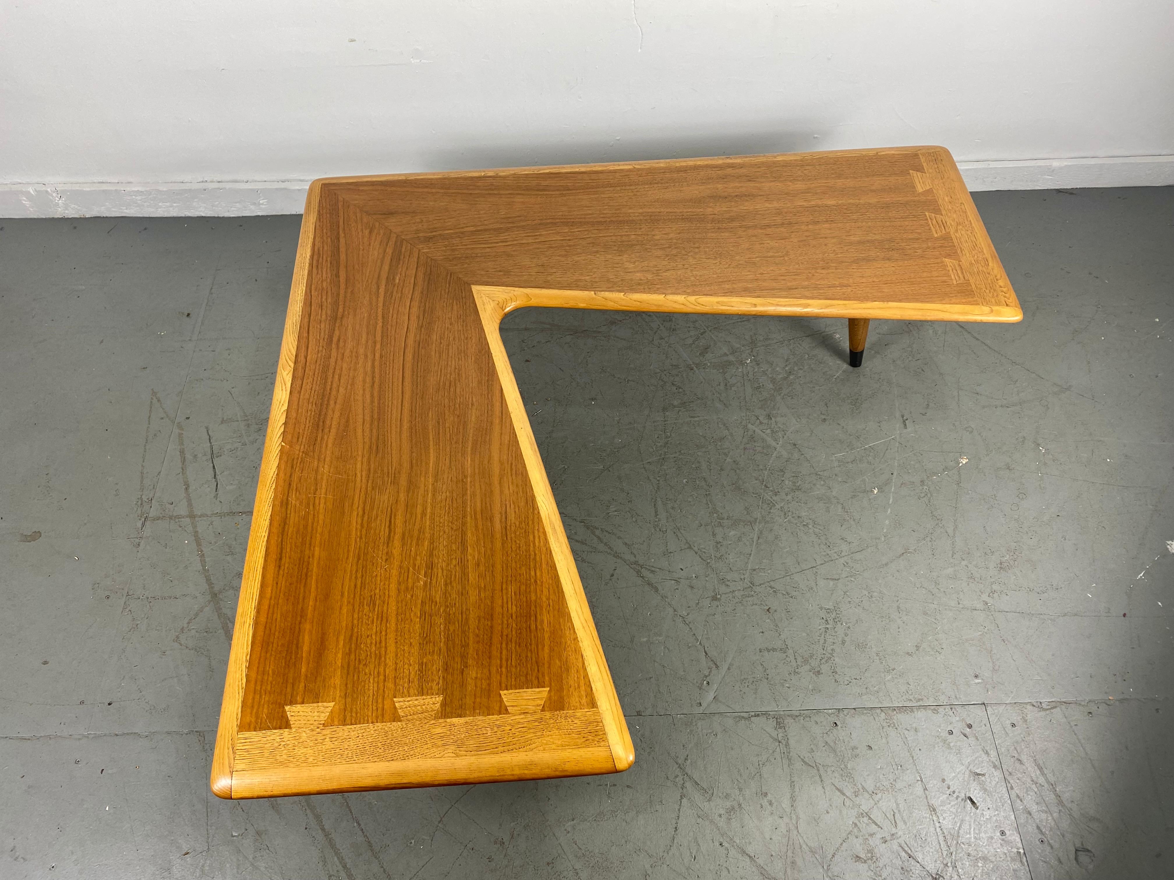 Walnut Classic Modernist Boomerang Cocktail / Coffee Table by Lane Dovetail Joinery