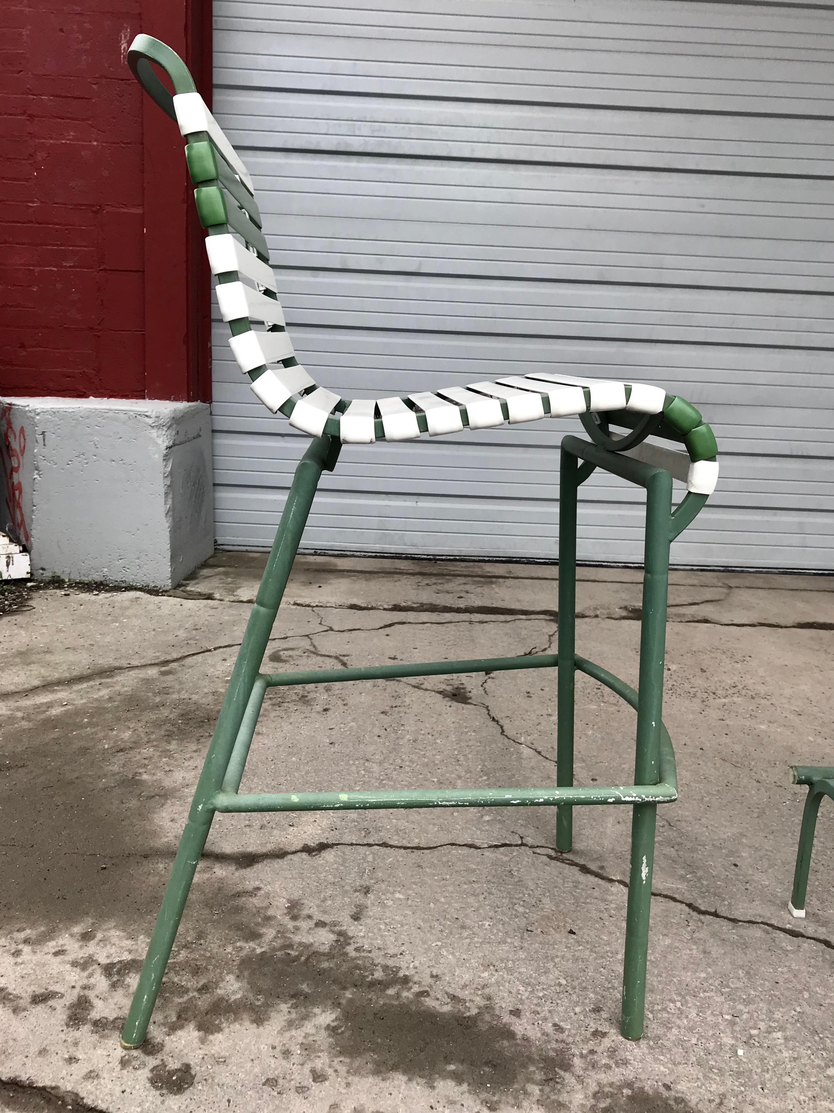 Aluminum Classic Modernist Brown Jordan Patio Bar and Stools