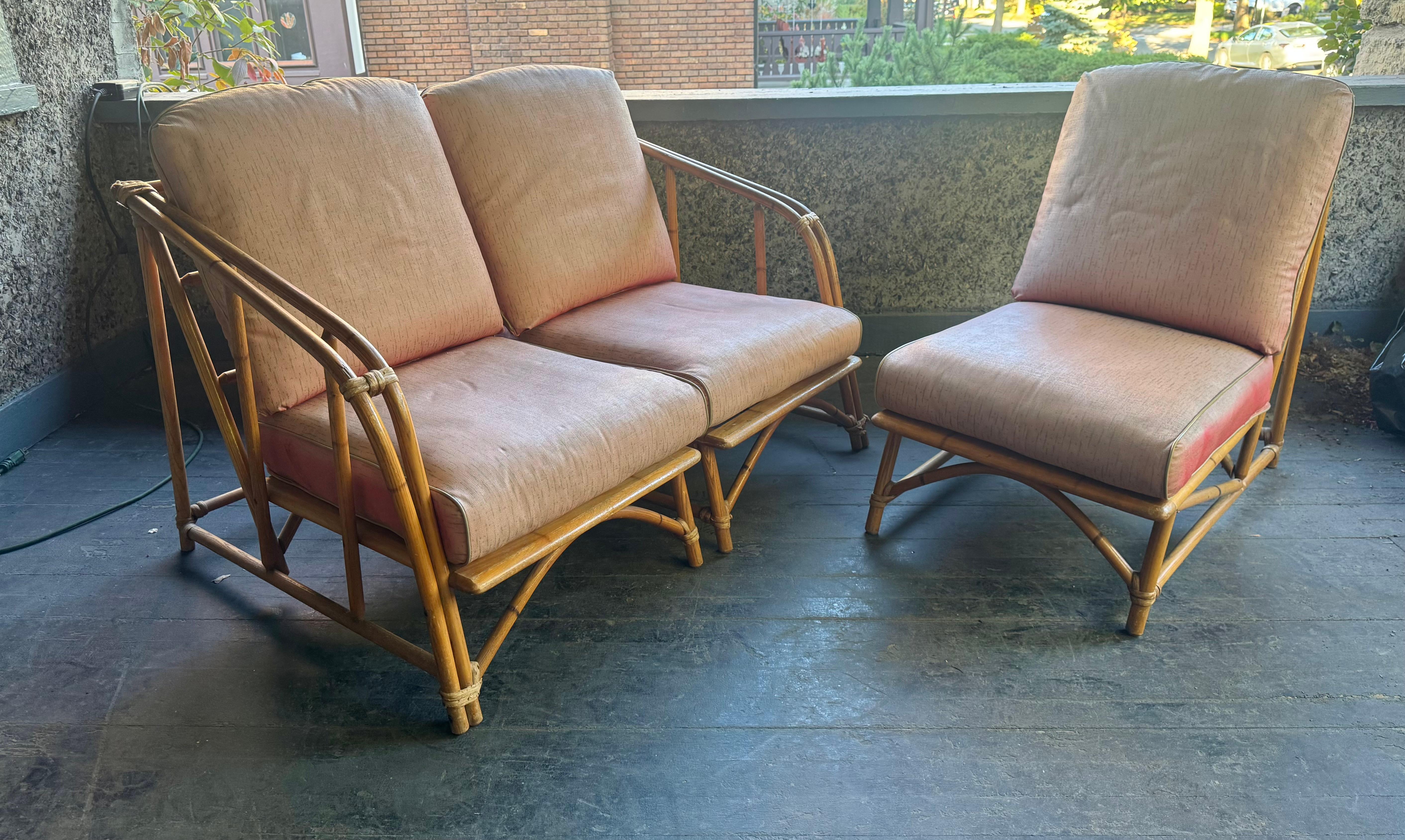 Klassische Moderne deSIGN .Heywood Wakefield Bamboo modular sofa 