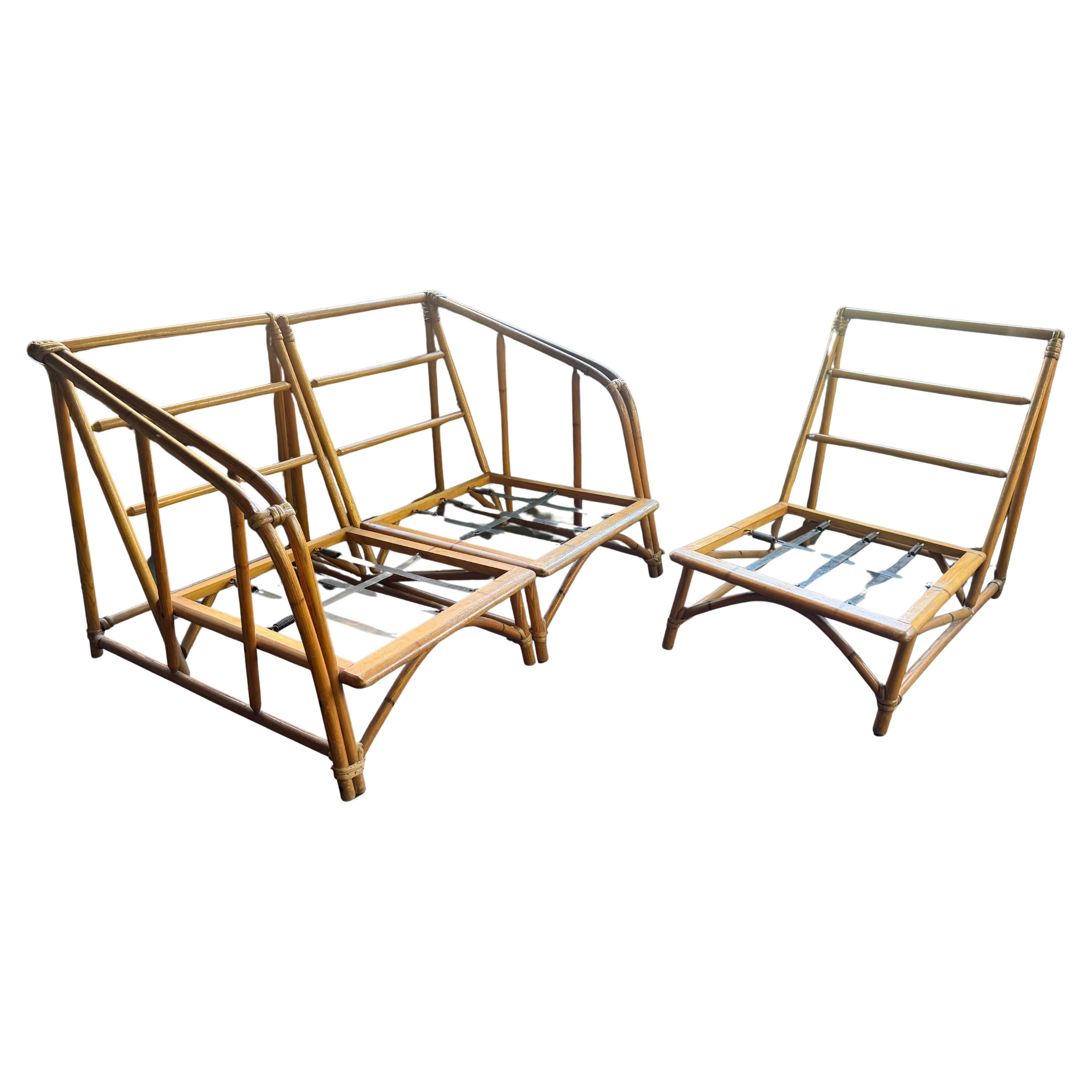 DISEÑO Modernista Clásico .Heywood Wakefield Sofá modular de bambú "ASHCRAFT"