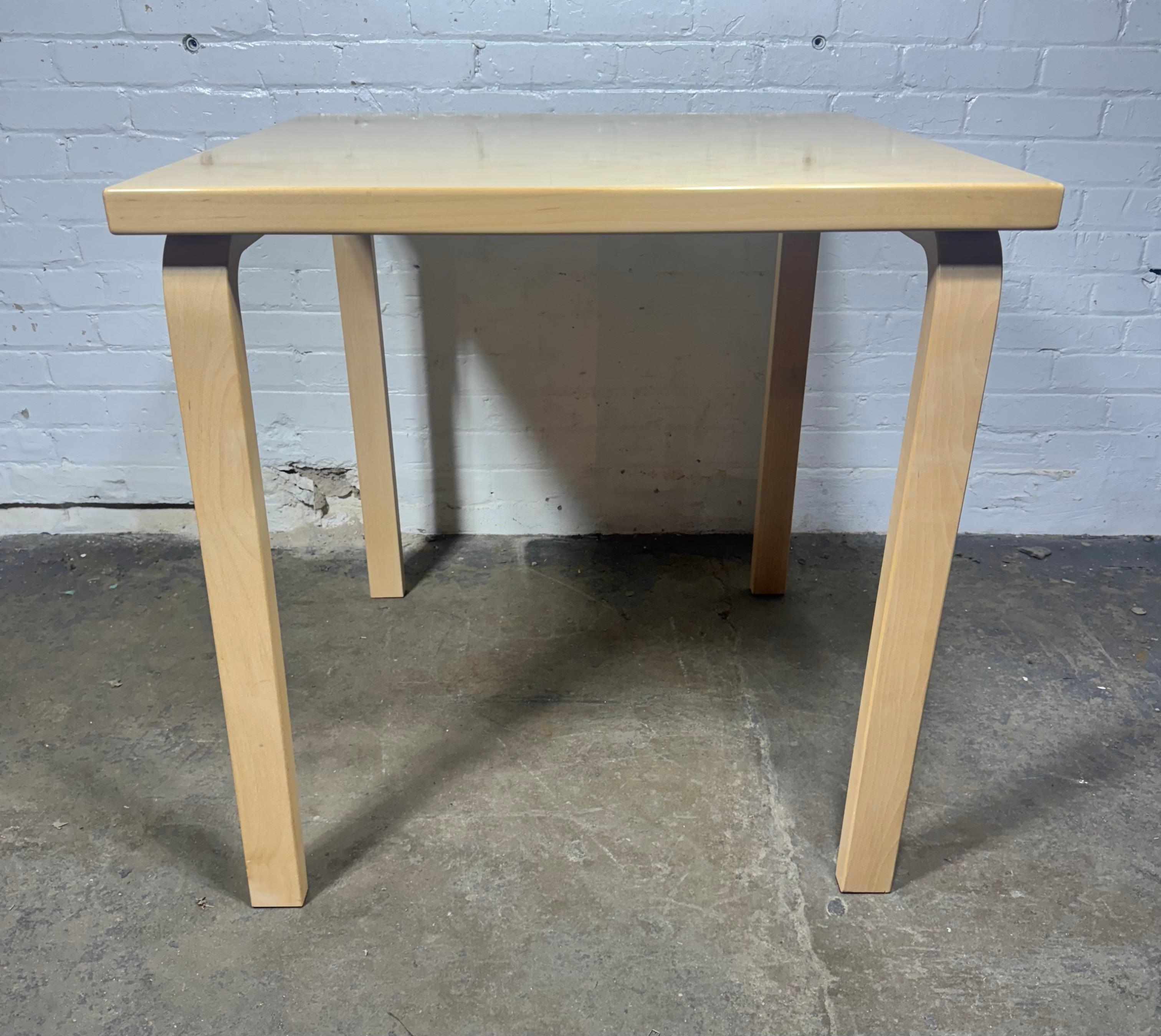 Classic Modernist Dining / card Table. figured birch, by Alvar Aalto / ARTEK For Sale 3