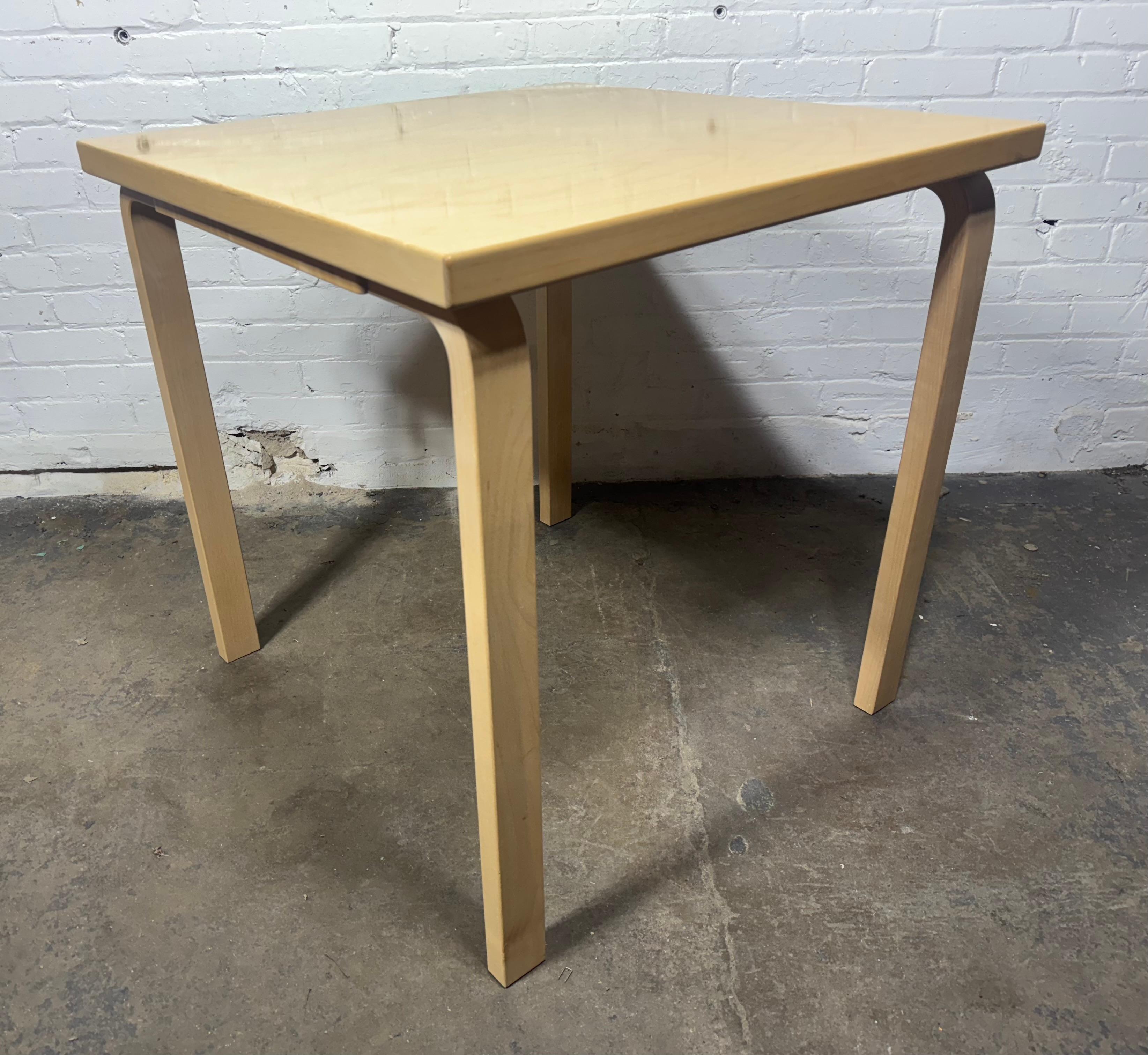 Classic Modernist Dining / card Table. figured birch, by Alvar Aalto / ARTEK For Sale 1