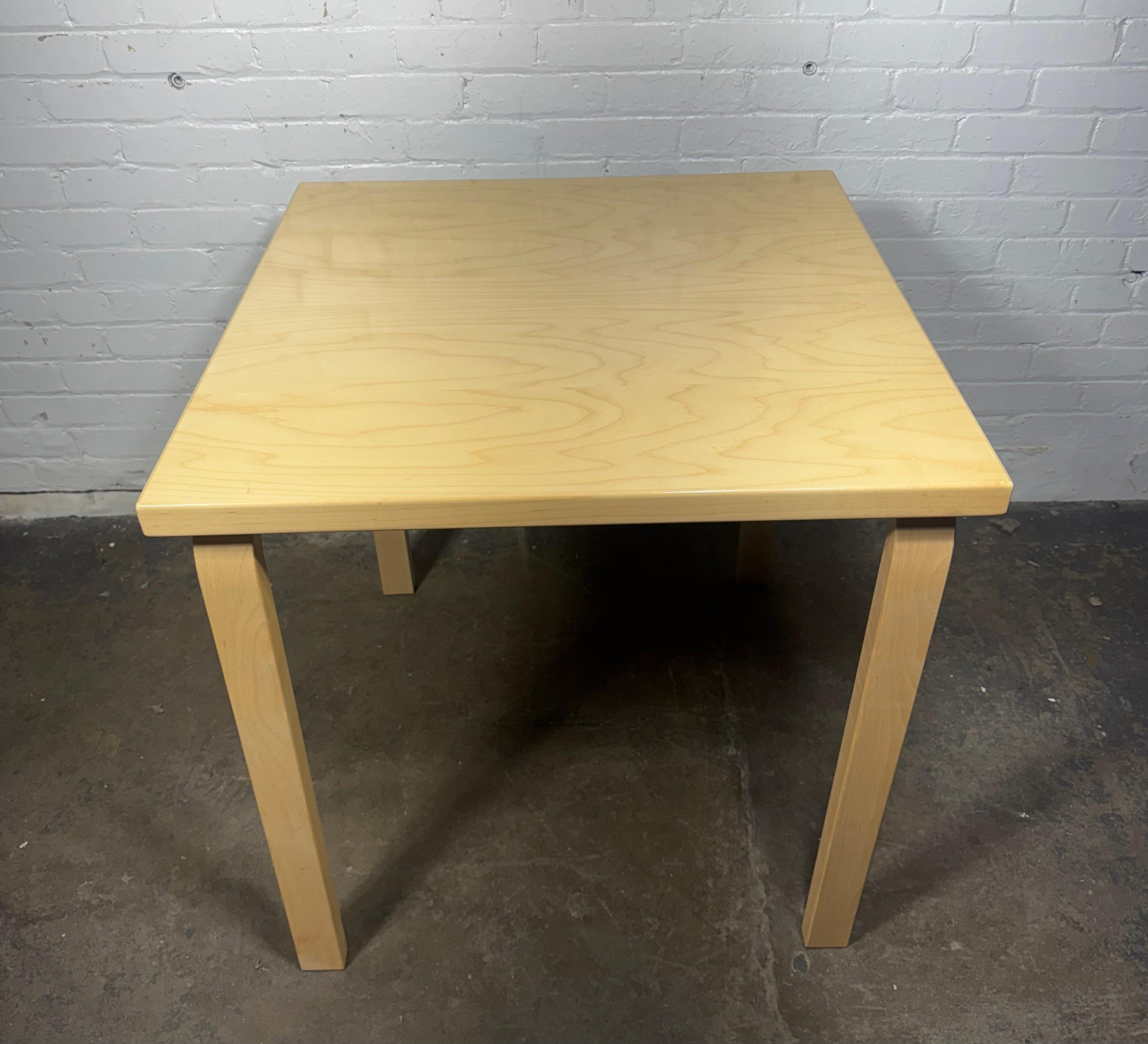 Classic Modernist Dining / card Table. figured birch, by Alvar Aalto / ARTEK For Sale 2