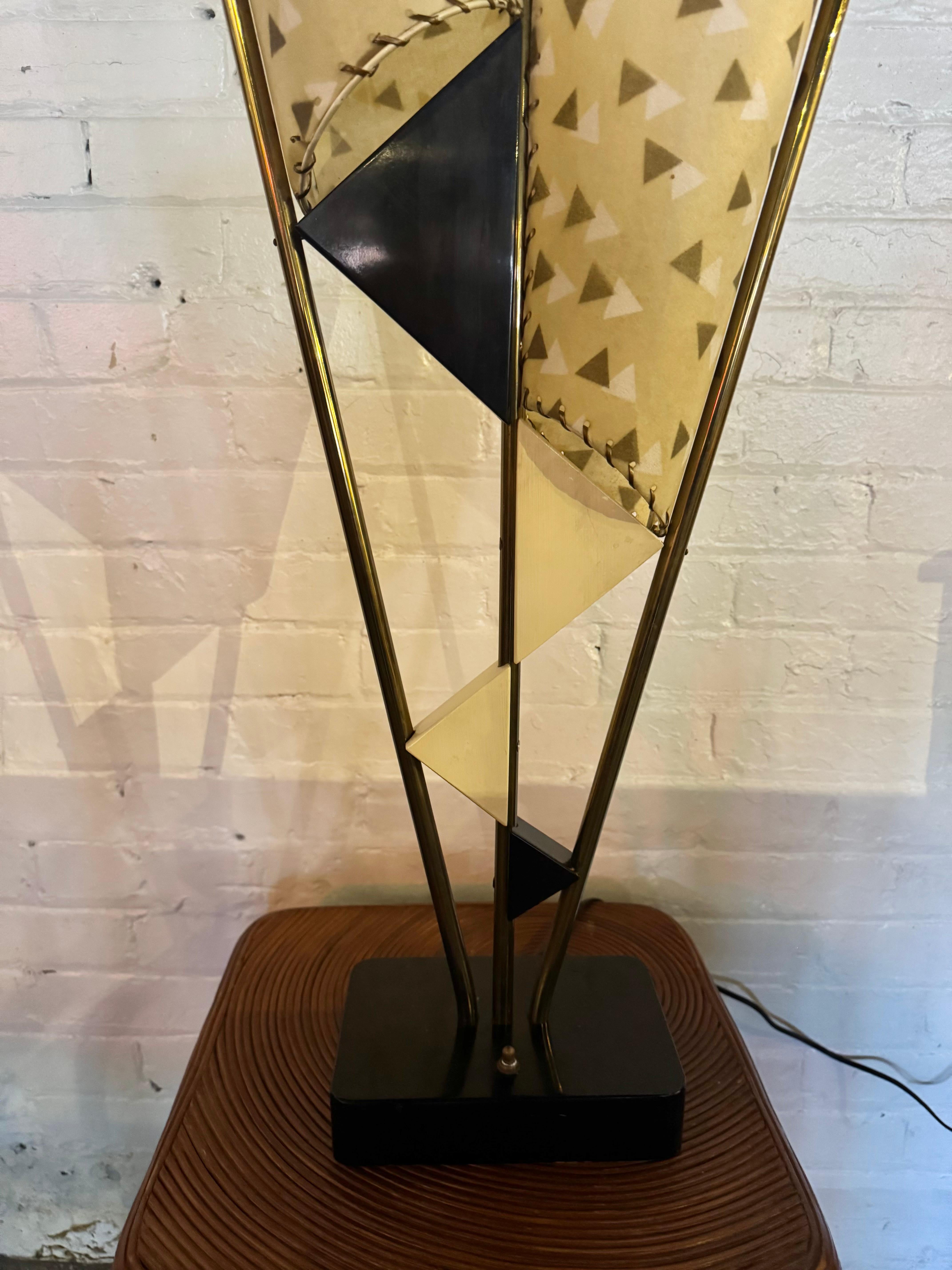 Classic Modernist Double -cone parchment shade lamp by Majestic Lamp Co. For Sale 4