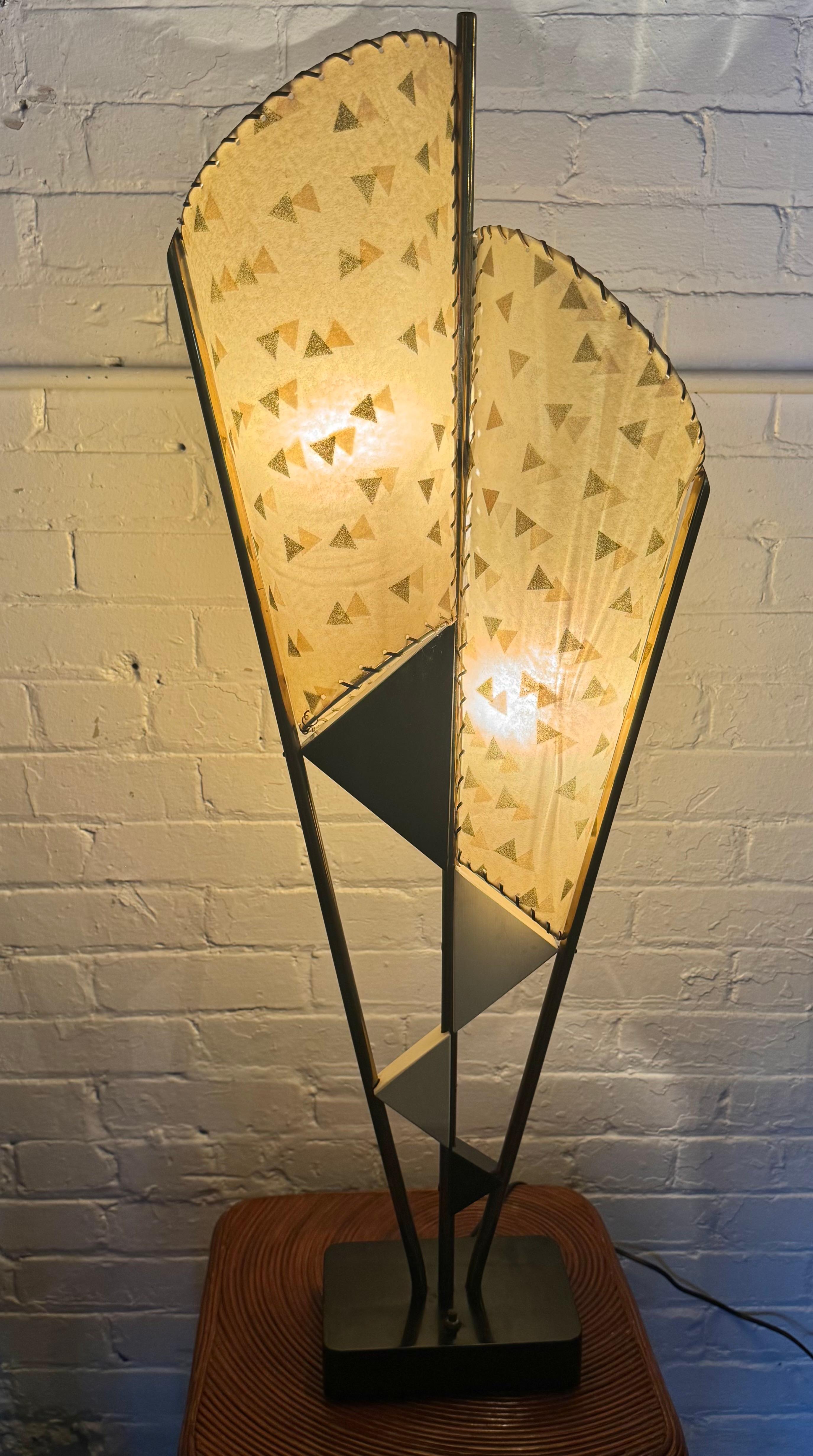 Classic Modernist Double -cone parchment shade lamp by Majestic Lamp Co. For Sale 5