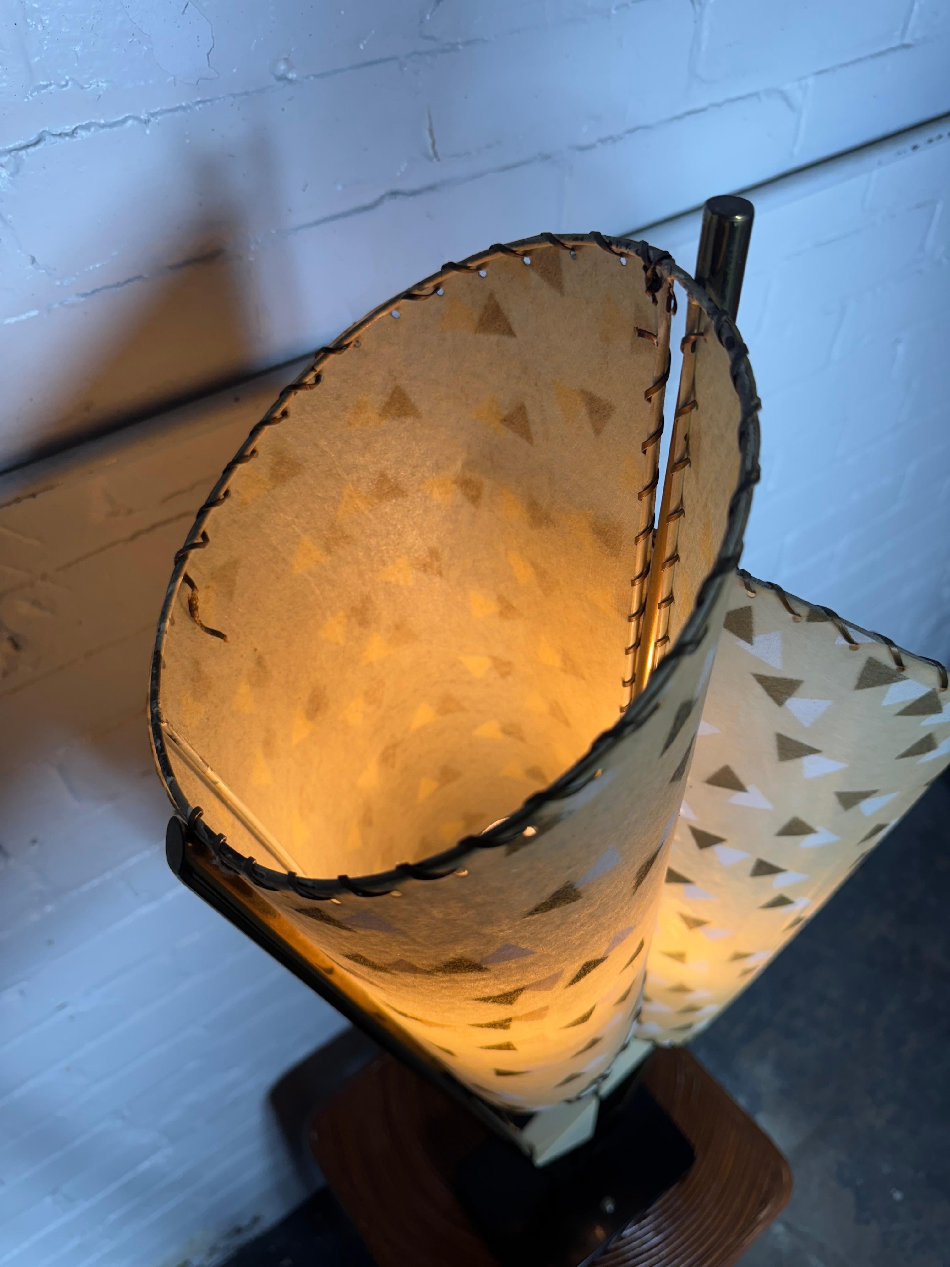 Classic Modernist Double -cone parchment shade lamp by Majestic Lamp Co. For Sale 6